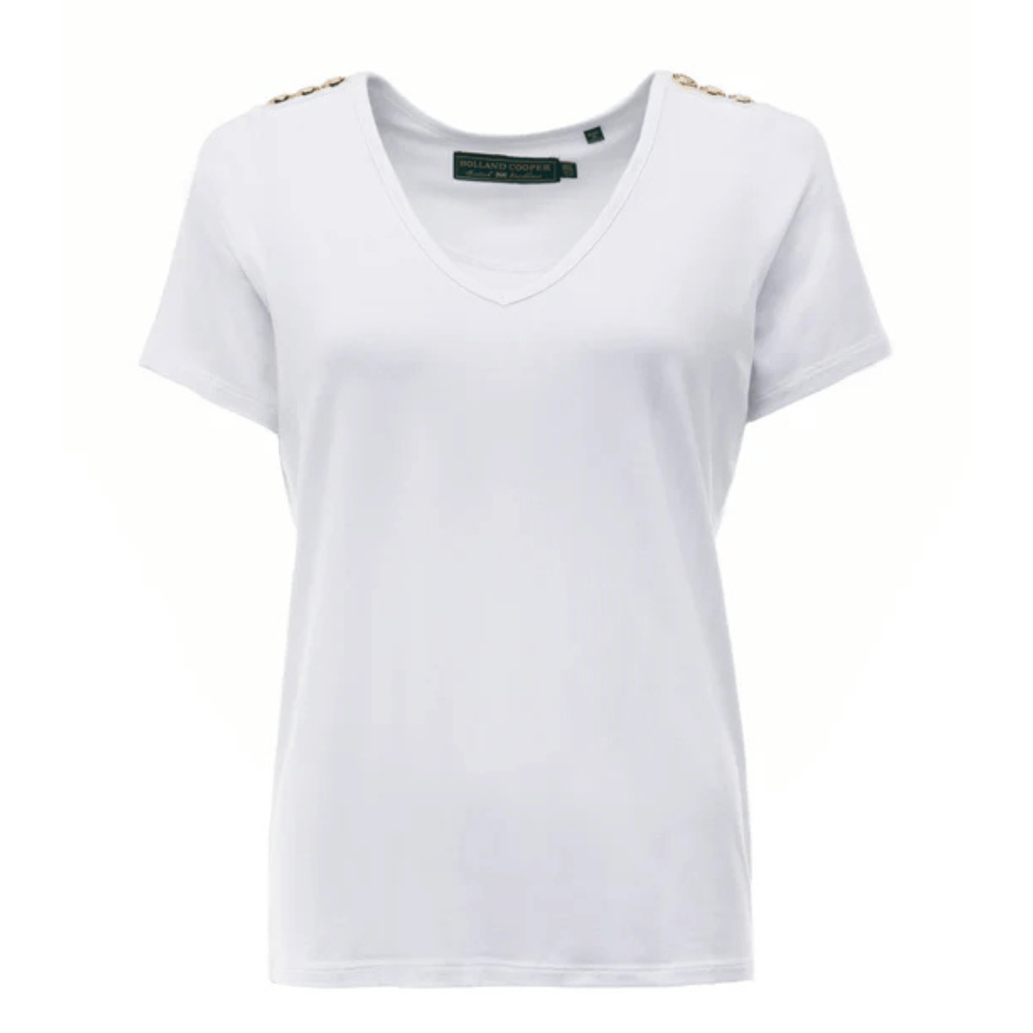 Womens Holland Cooper White Relax Fit V-Neck S/s T Shirt