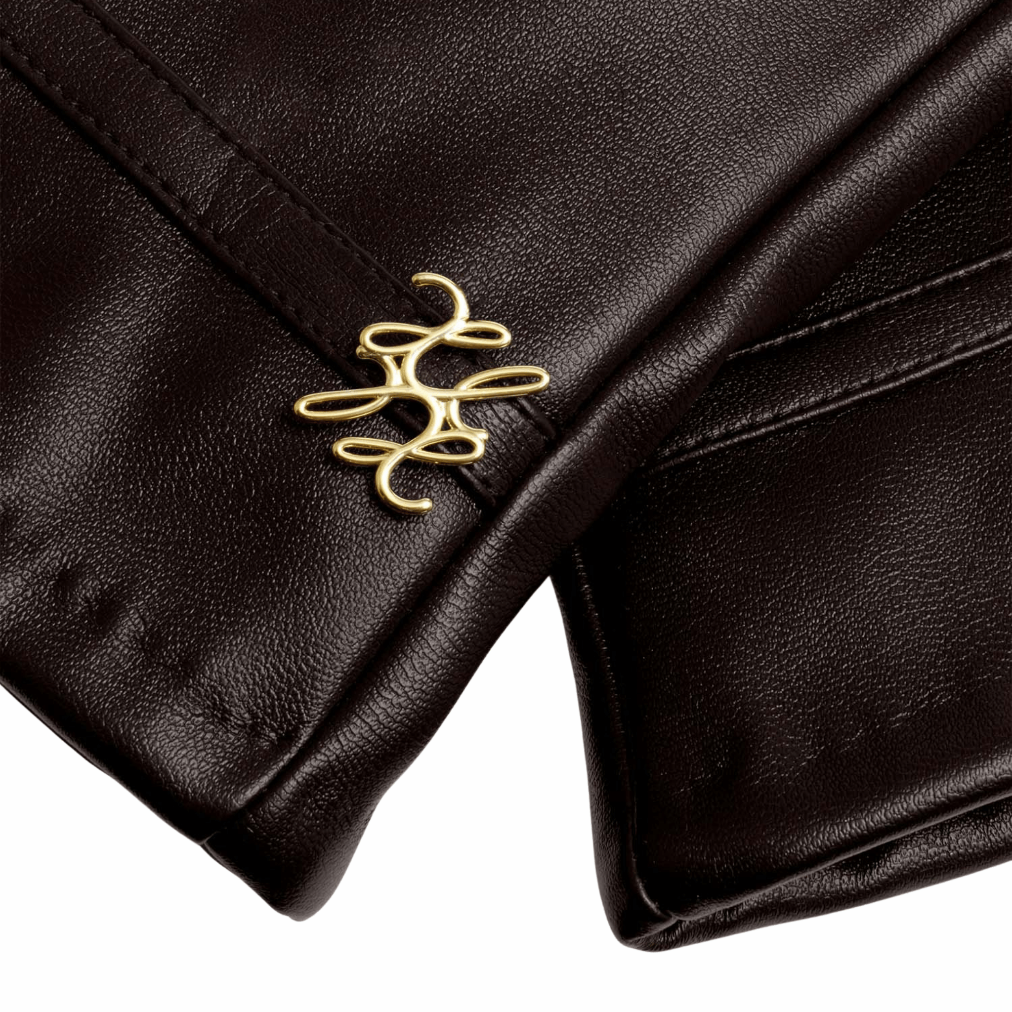 Womens Katie Loxton Chocolate Faux Leather Boxed Gloves