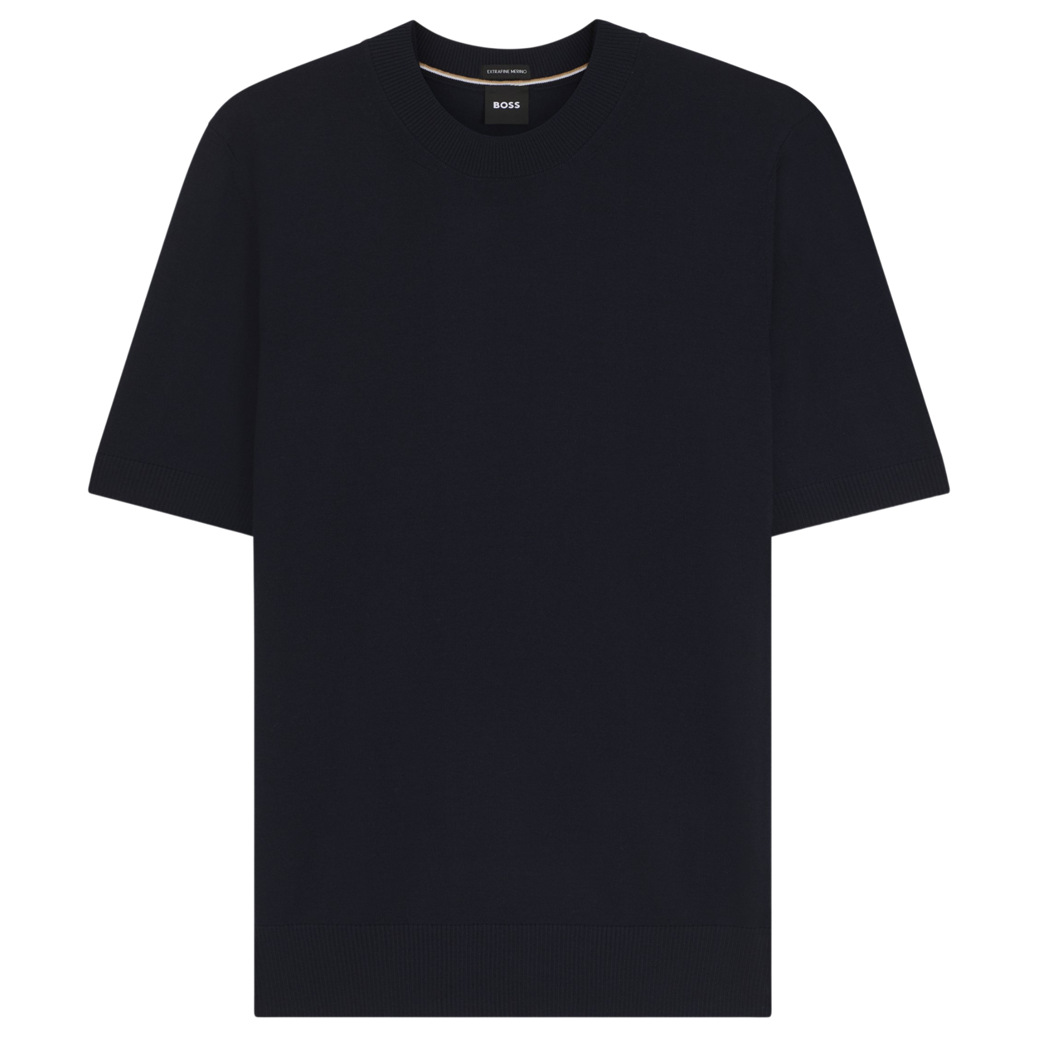 Mens BOSS Dark Blue H-Umauro Knitted S/s T Shirt