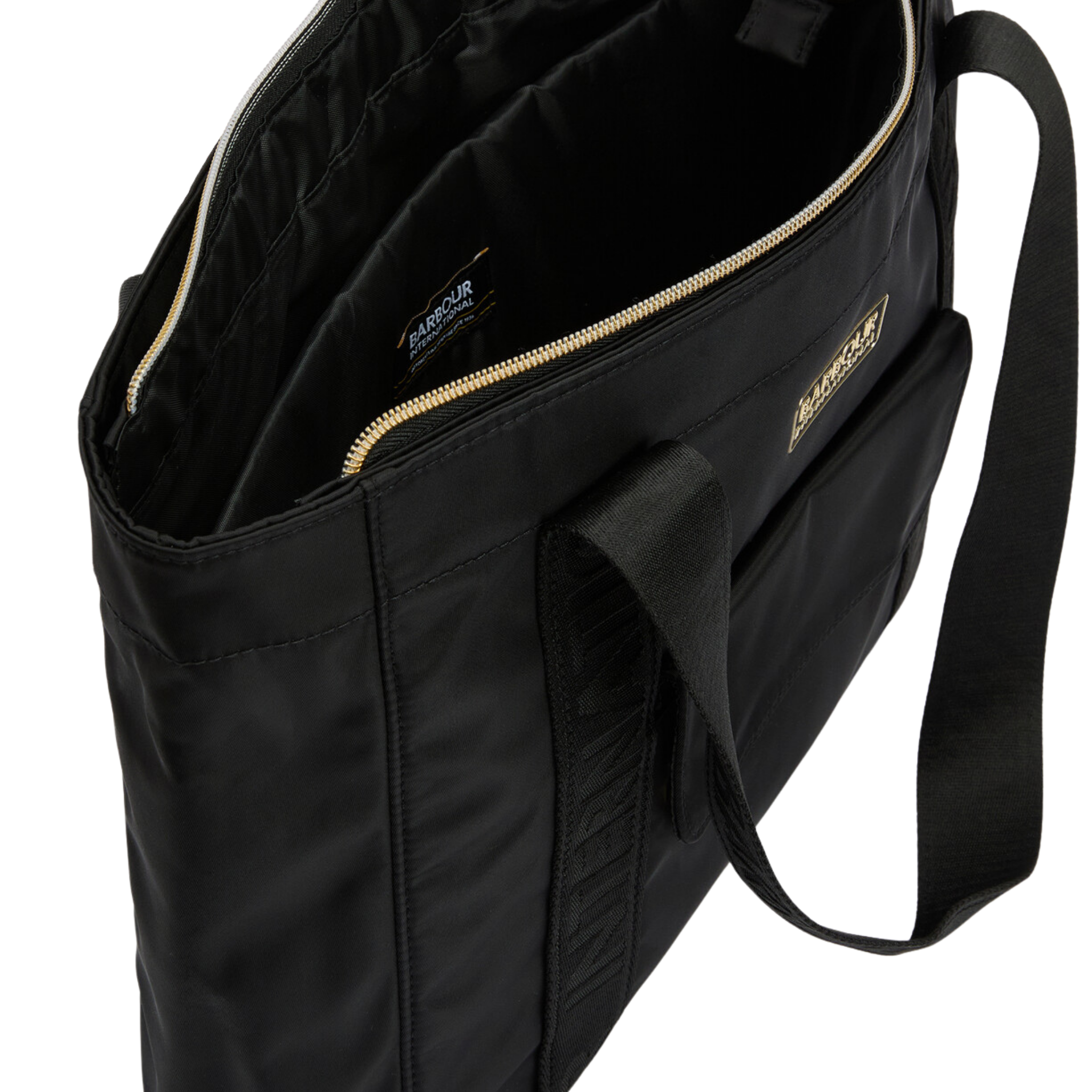 Womens Barbour International Black Qualify Tote Bag