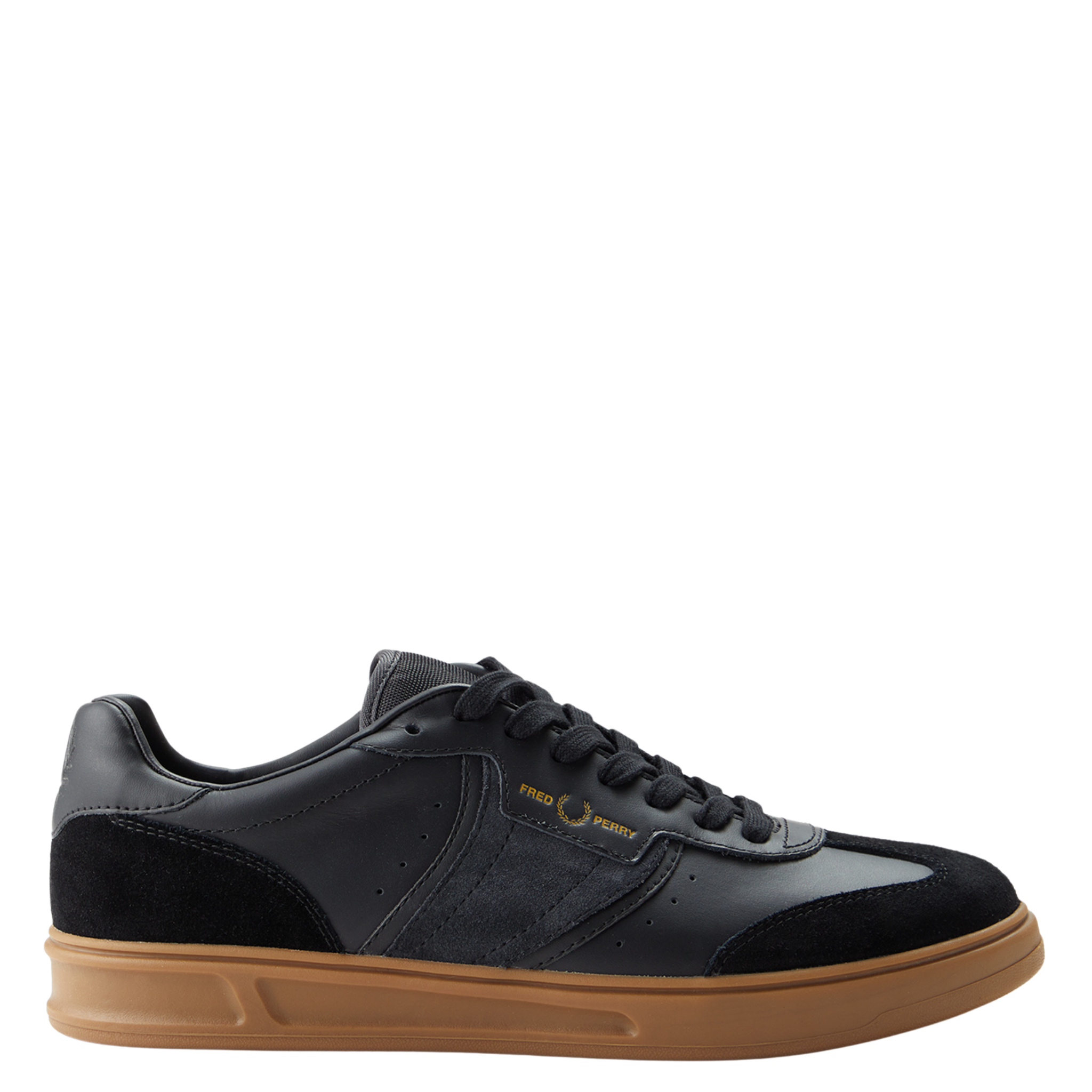 Mens Fred Perry Black B4 Leather/Suede Trainers