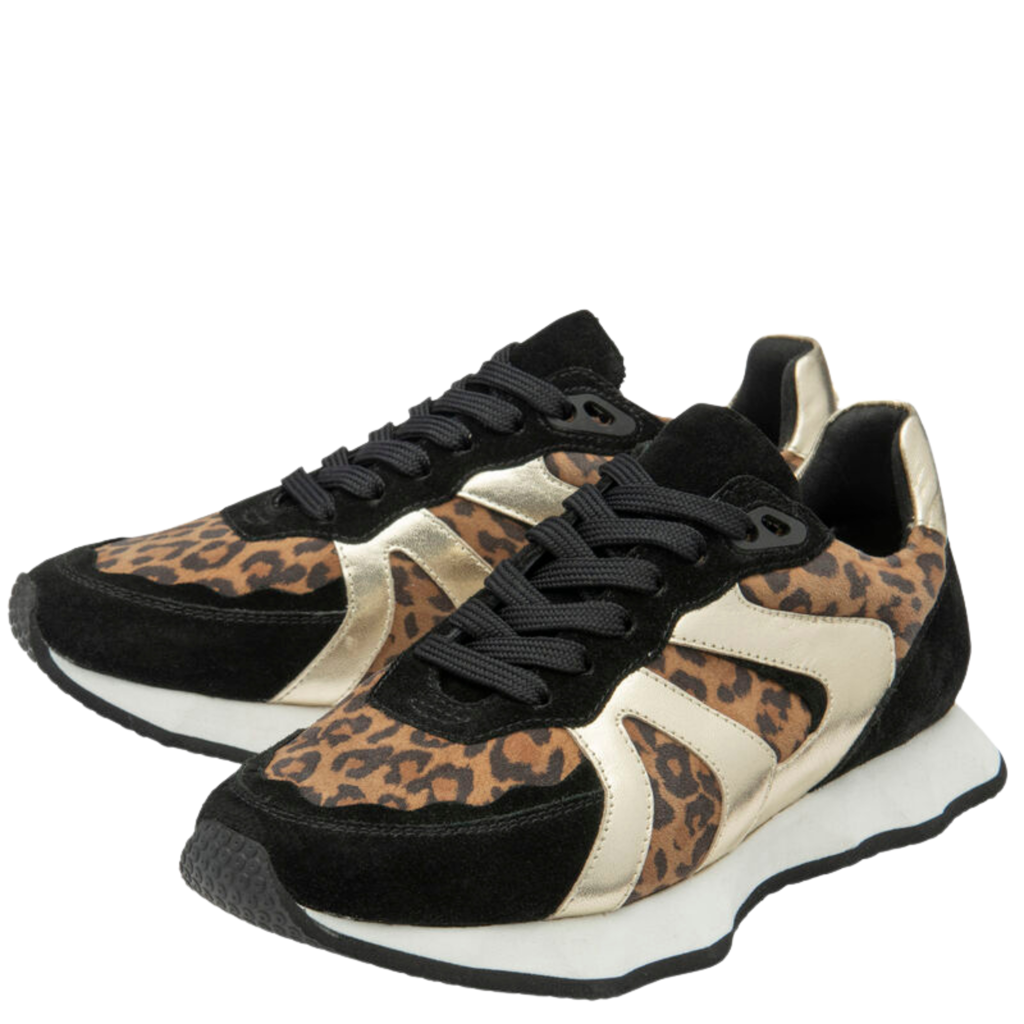 Womens Ravel Black/Gold/Animal Innes Trainers