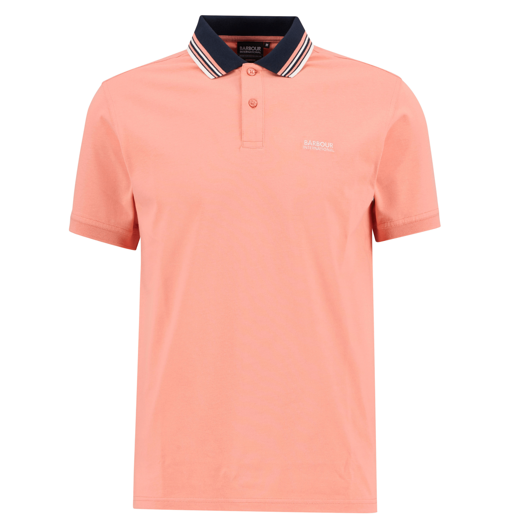 Mens Barbour International Burnt Coral Burnwood S/s Polo