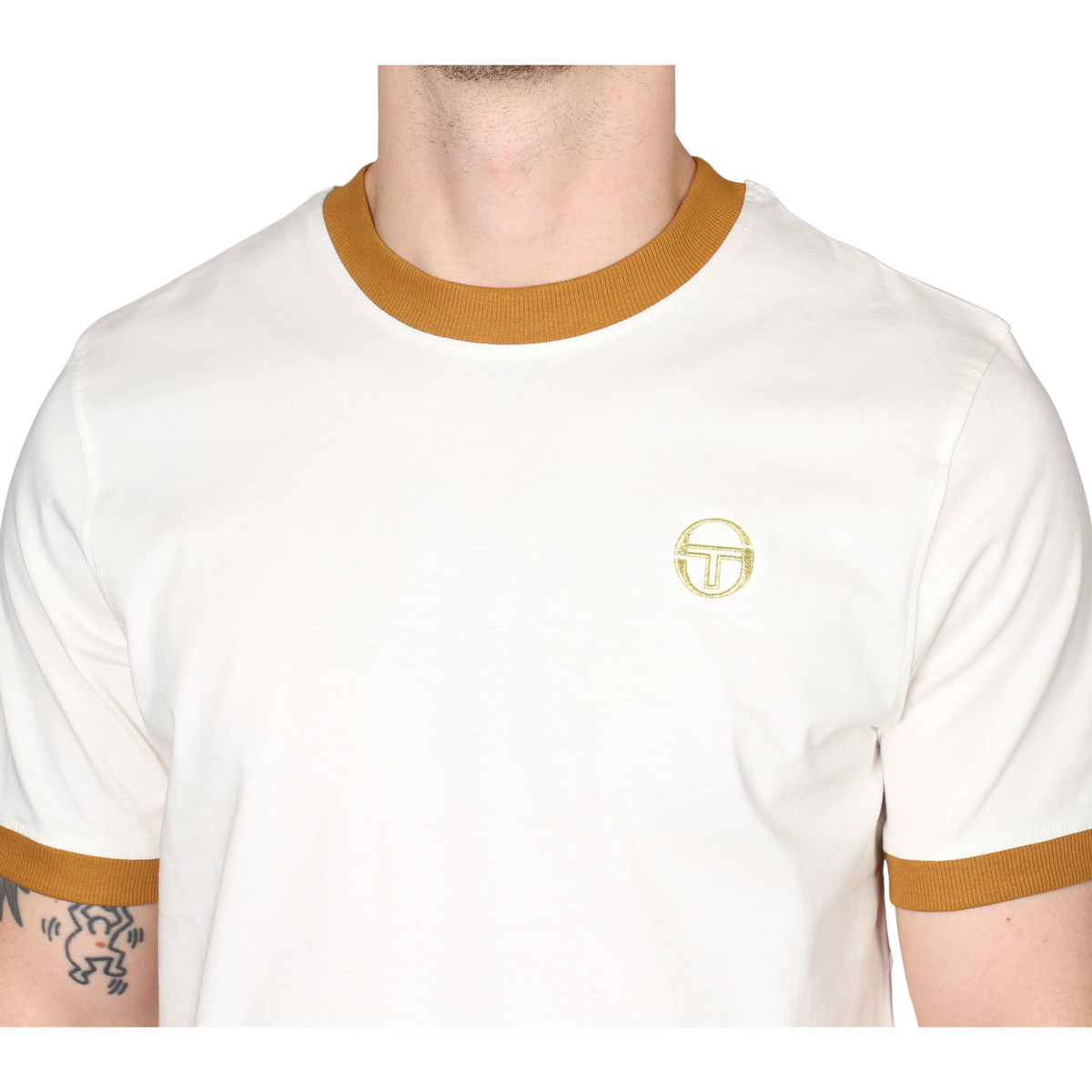 Mens Sergio Tacchini Gardenia/Golden Brown Nera S/s T Shirt