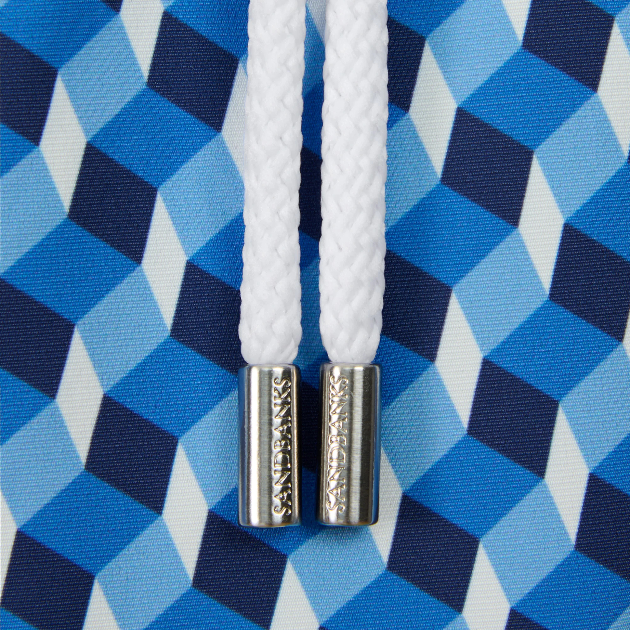Mens Sandbanks Blue Geometric Swim Shorts
