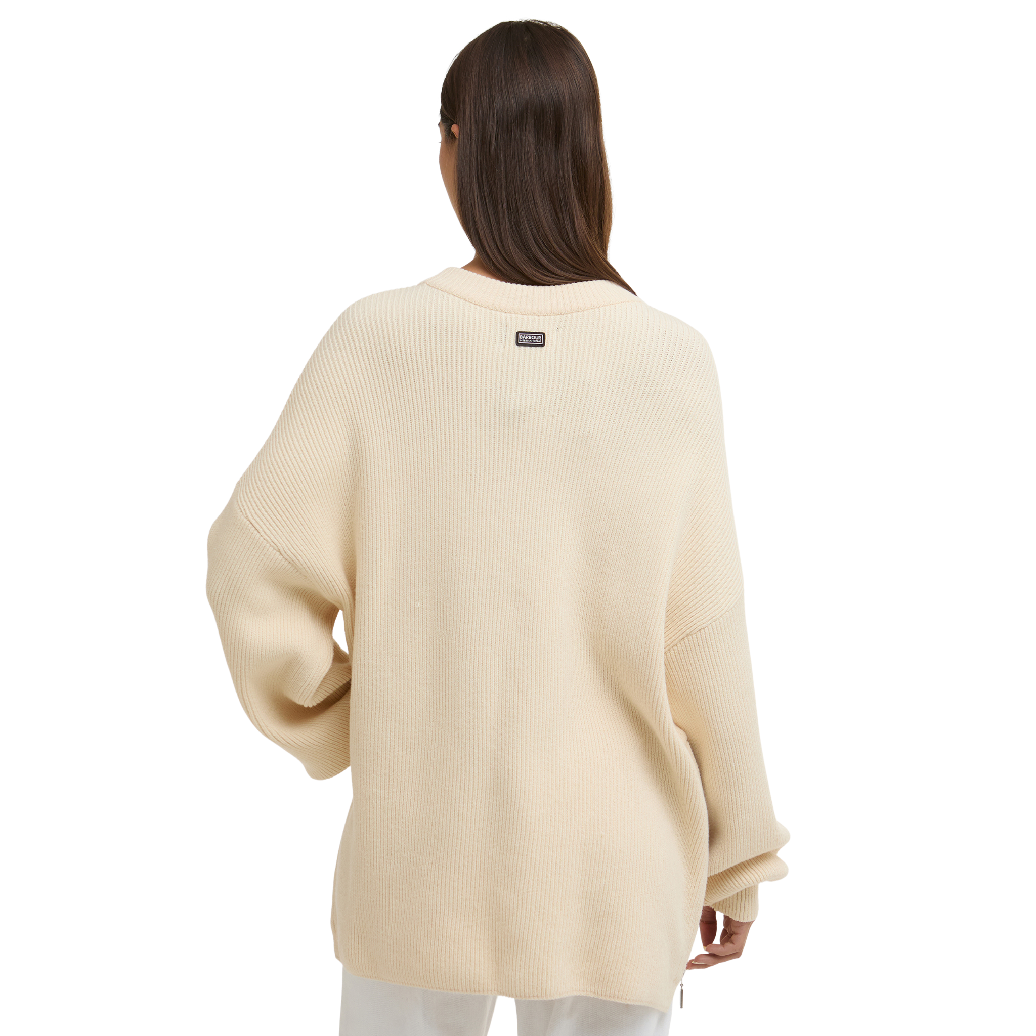 Womens Barbour International Bone White Tara Knitted Jumper