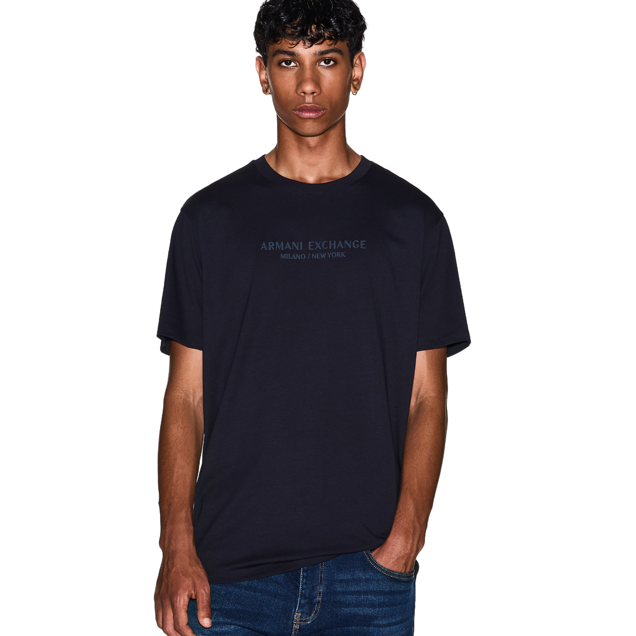 Mens Armani Exchange Deep Navy Milano/New York S/s T Shirt
