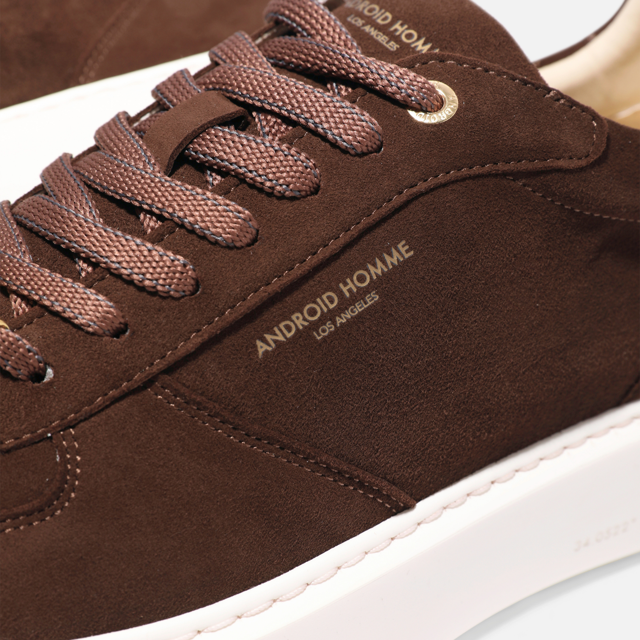 Mens Android Homme Dark Chocolate Manhattan Suede Trainers