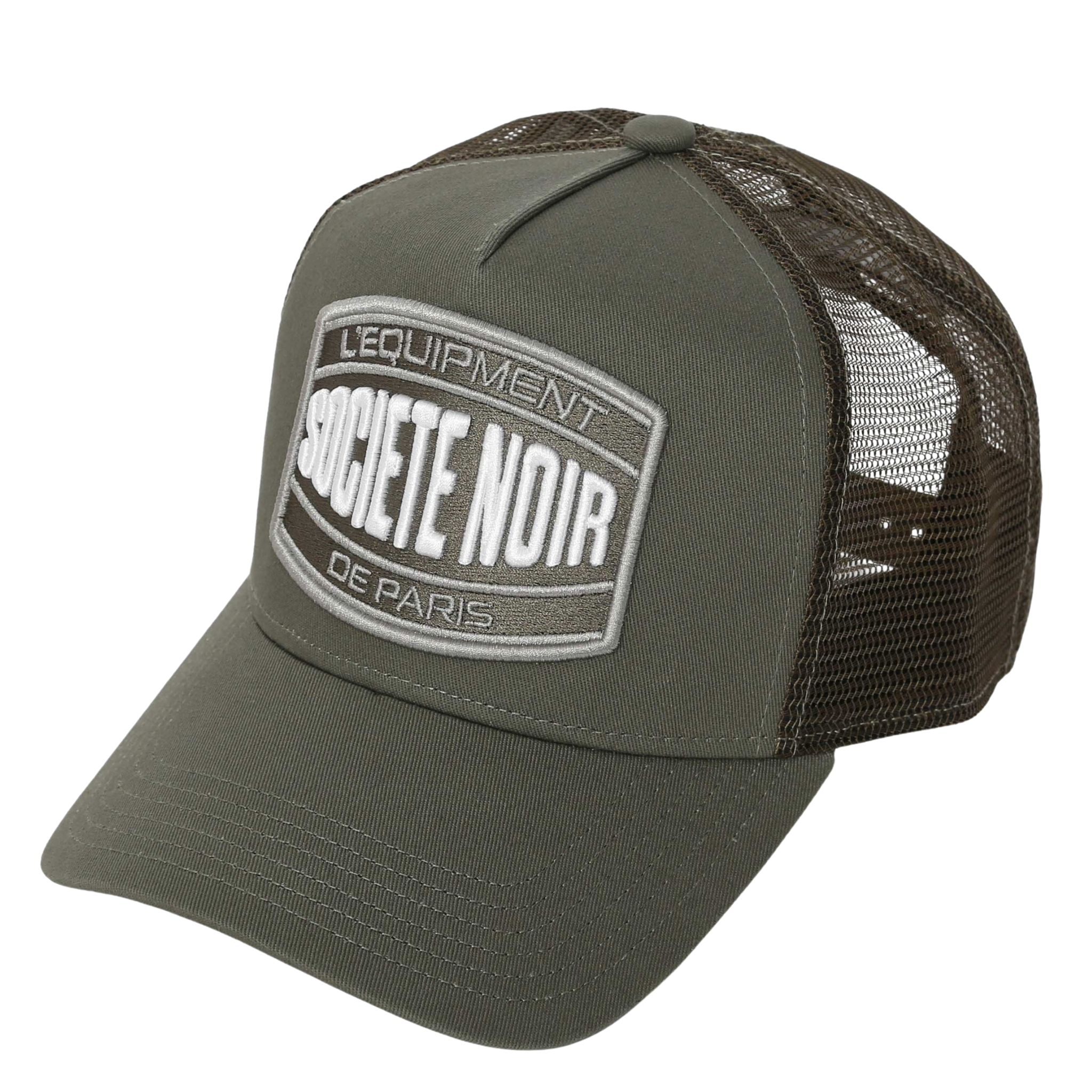 Mens Societe Noir Khaki/White Marais Mesh Trucker Cap