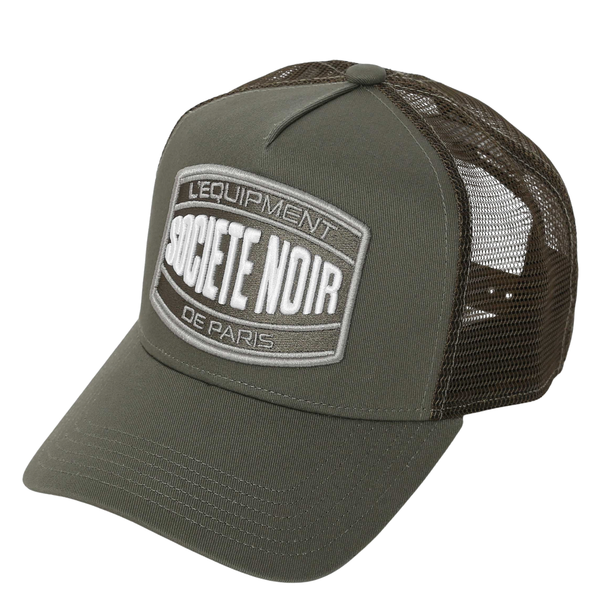 Mens Societe Noir Khaki/White Marais Mesh Trucker Cap