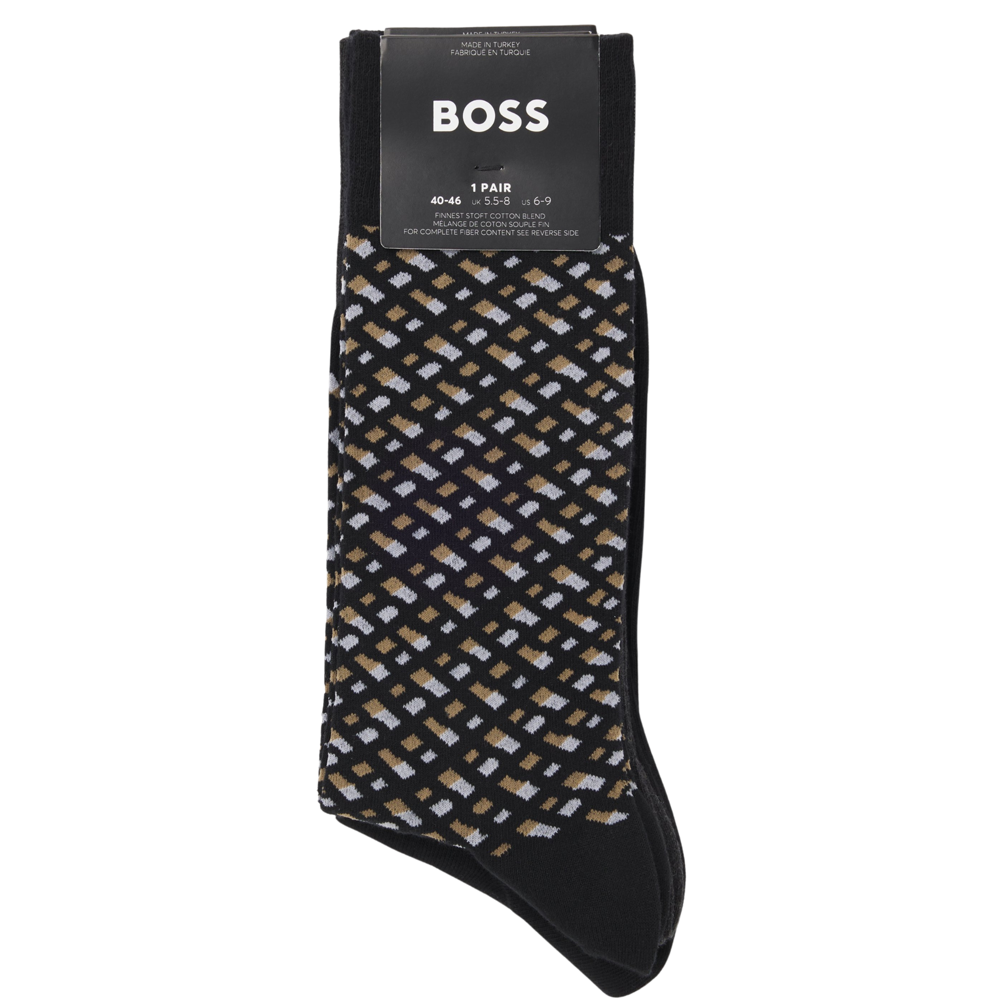 Mens BOSS Black 4PK RS Gift Monogram Socks