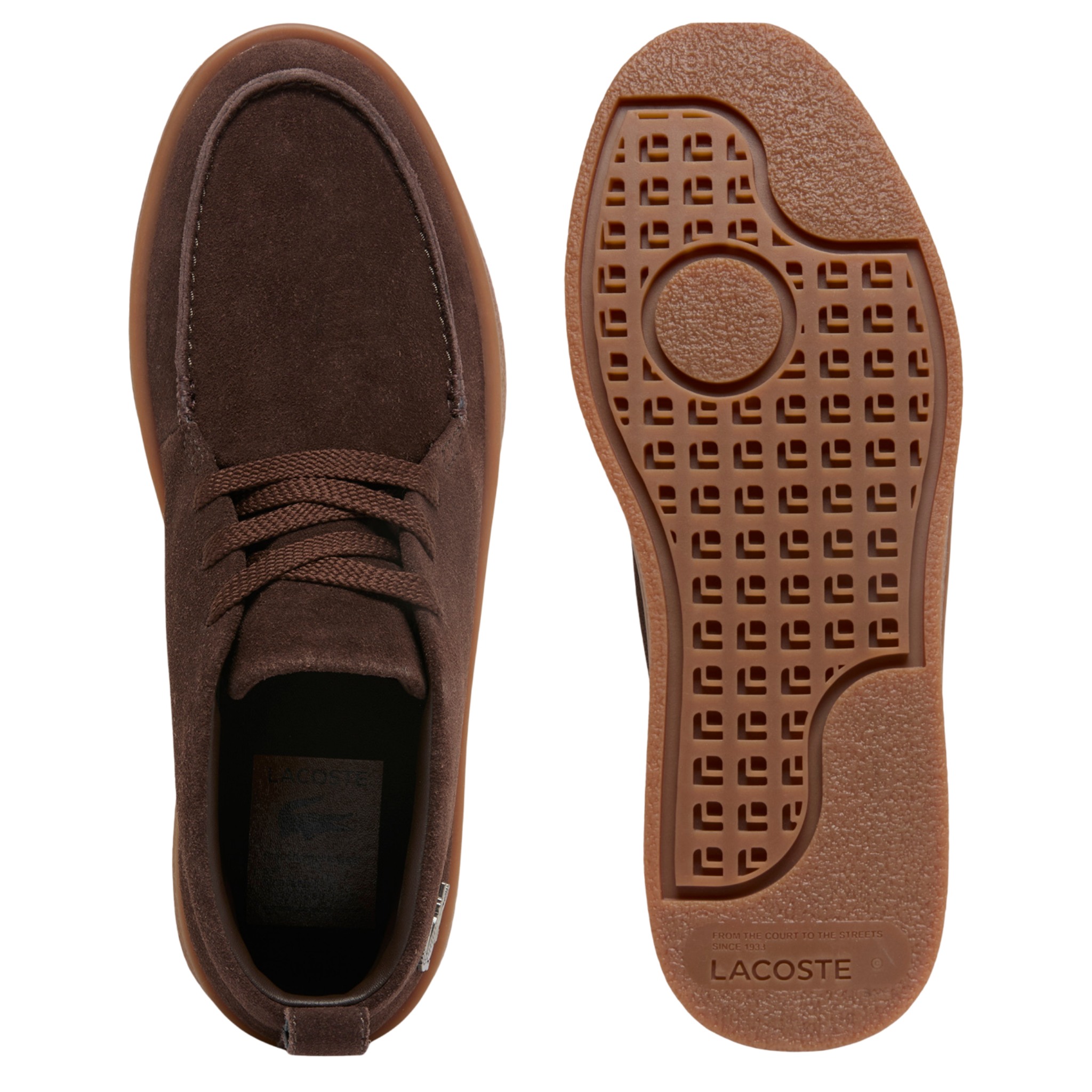 Mens Lacoste Dark Brown/Gum Baseshot Chukka Boots