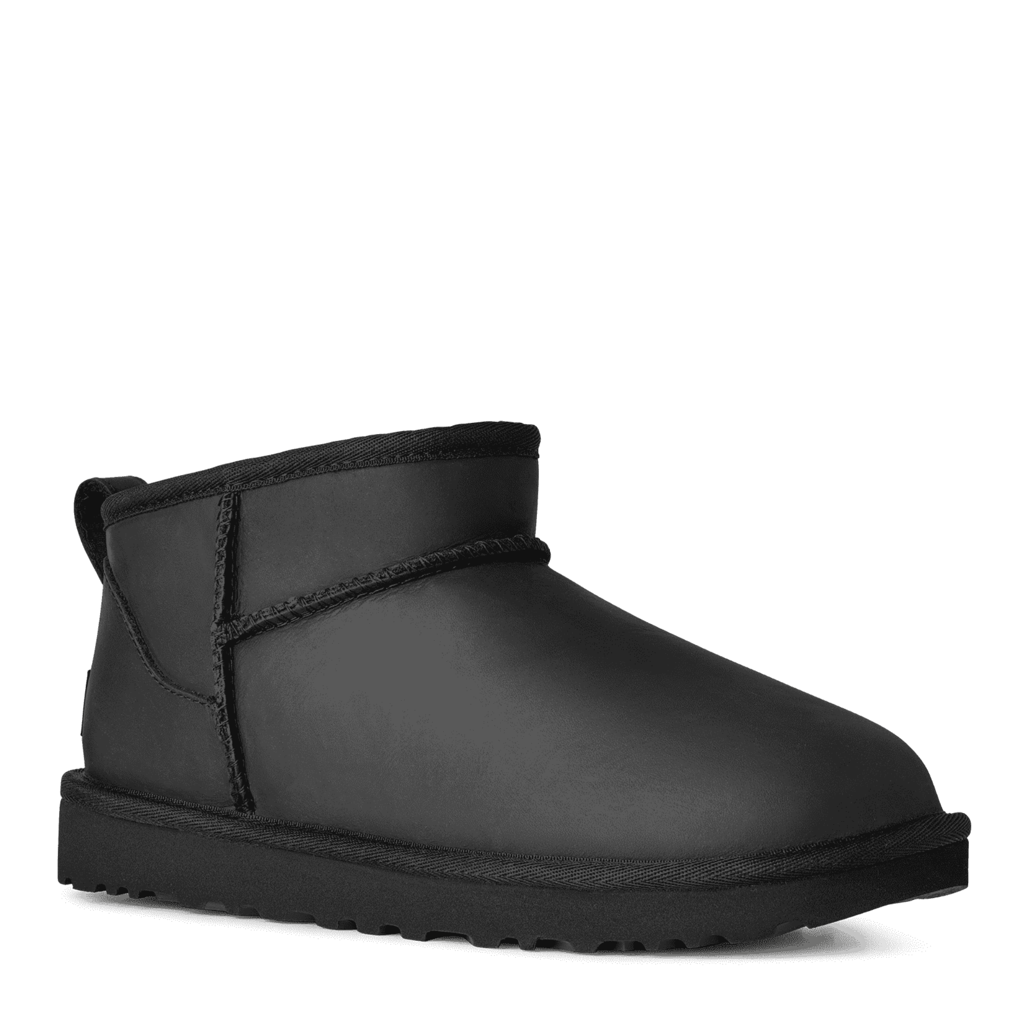 Womens UGG Black Classic Ultra Mini Leather Boots