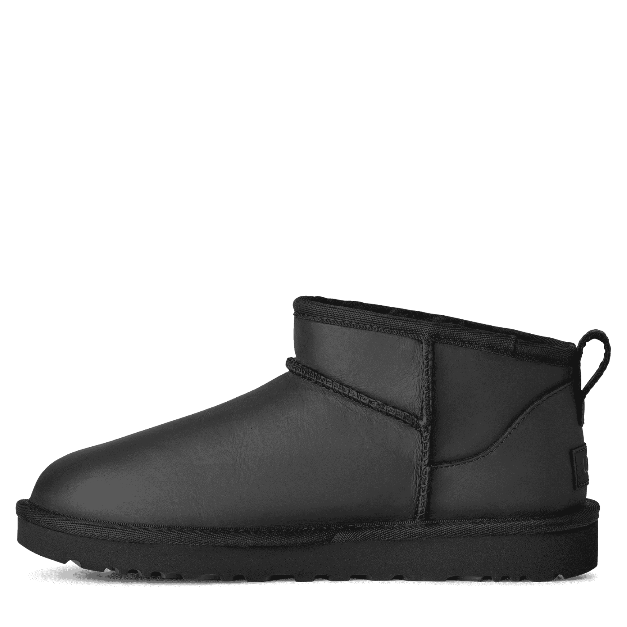Womens UGG Black Classic Ultra Mini Leather Boots