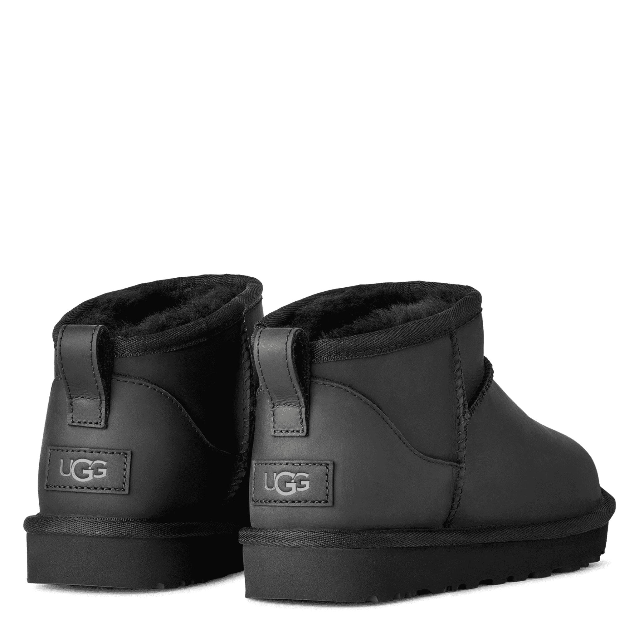 Womens UGG Black Classic Ultra Mini Leather Boots