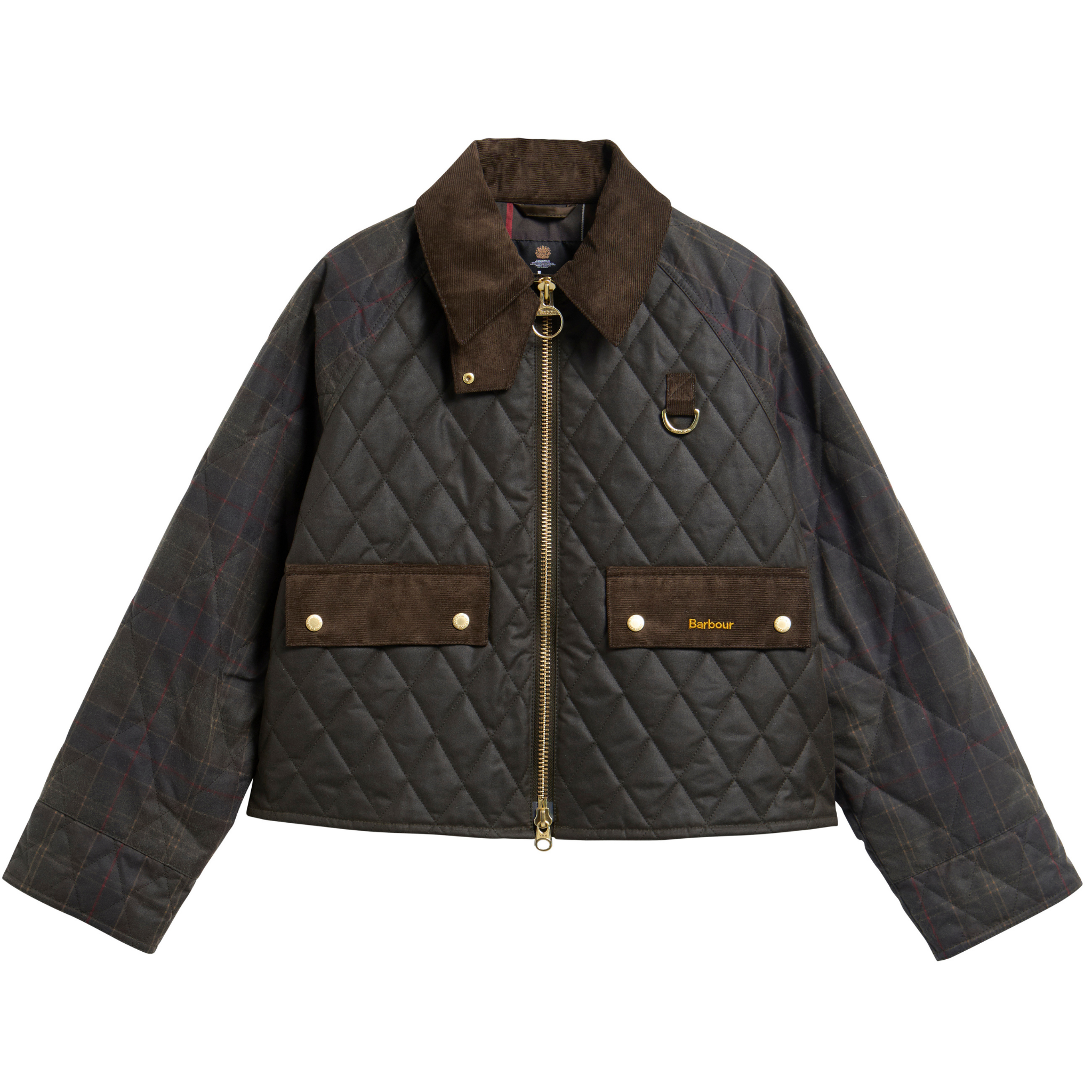 Womens Barbour Olive Tartan Reimagined Icons Quilt Spey Jacket