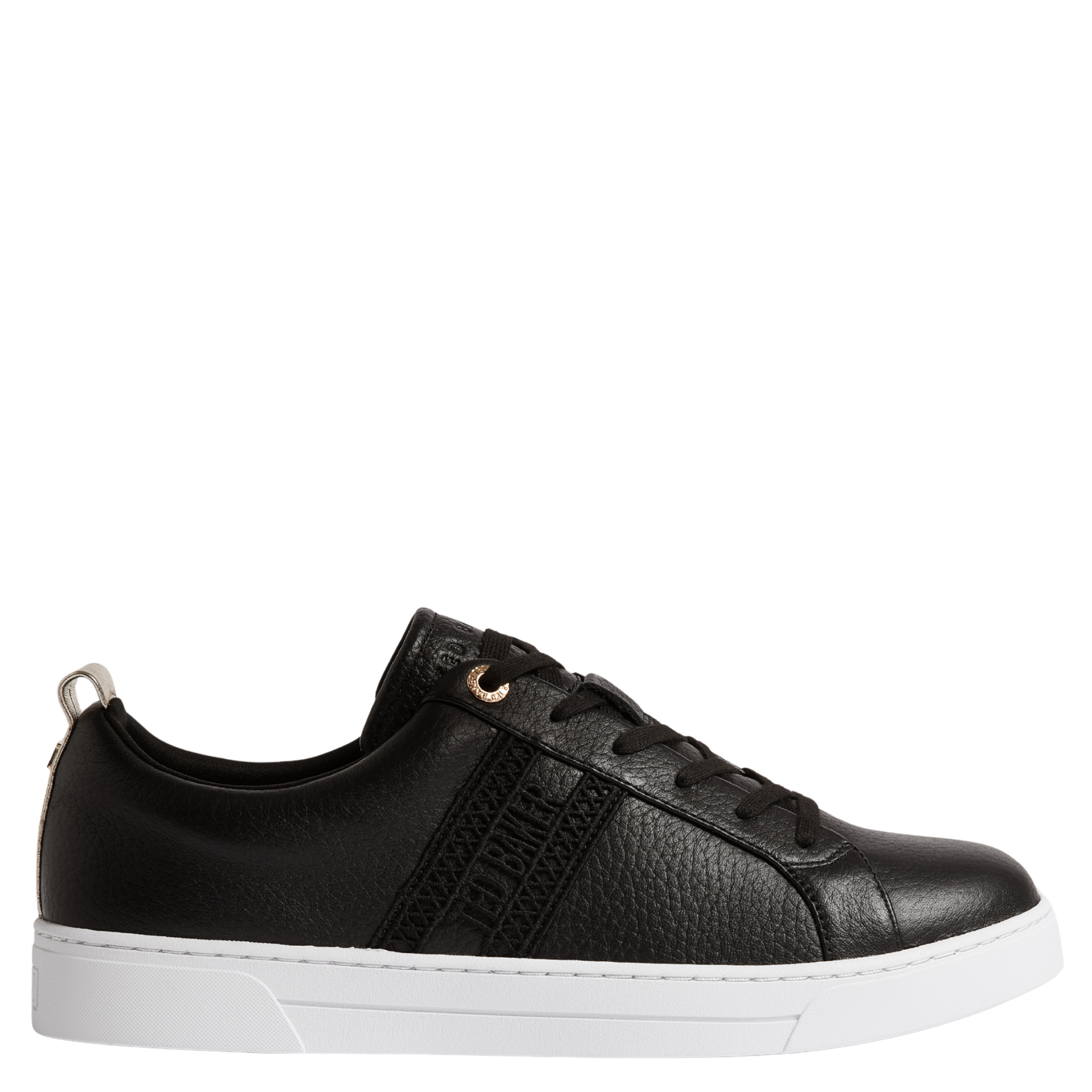 Womens Ted Baker Black Soffies Branded Tape Detail Trainers