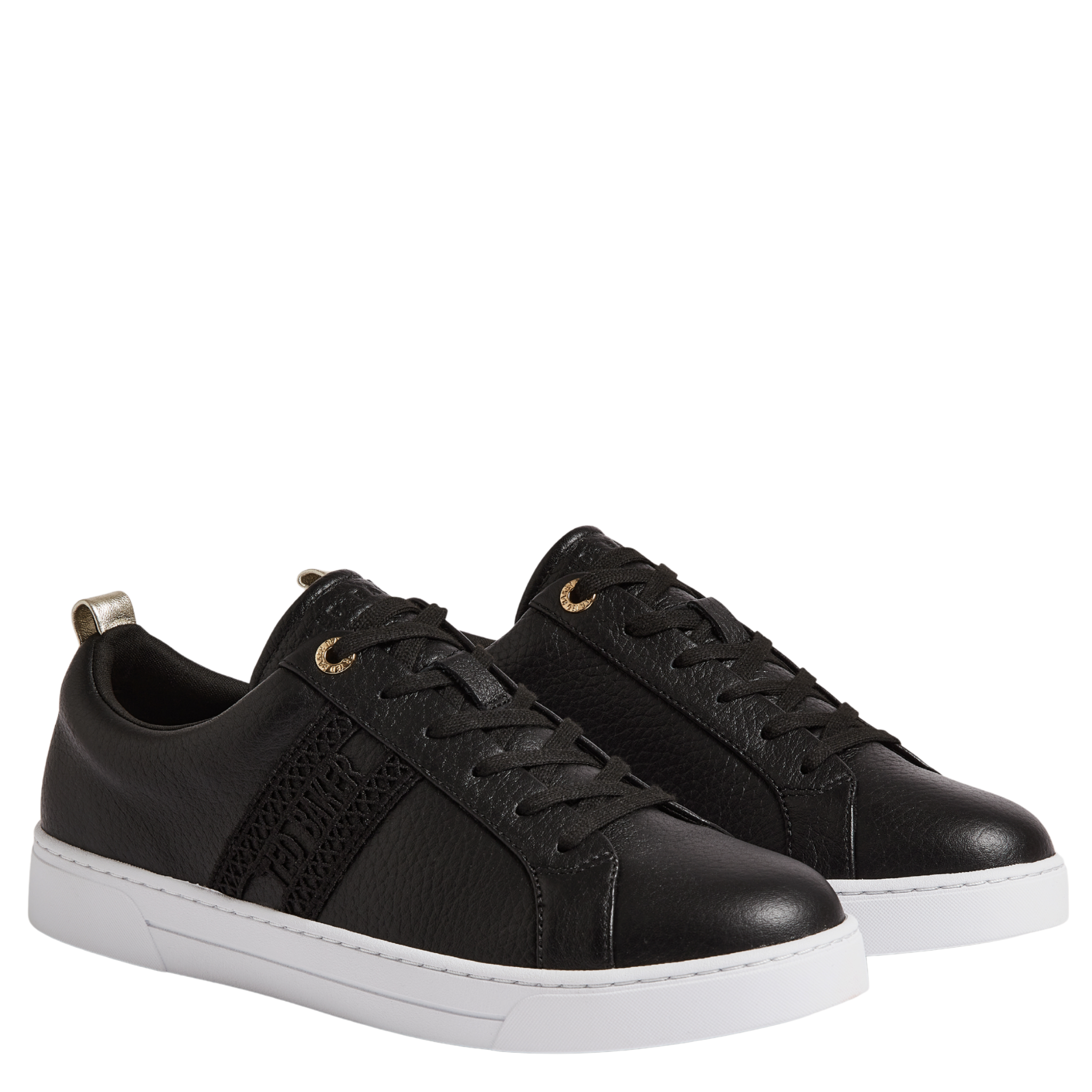 Womens Ted Baker Black Soffies Branded Tape Detail Trainers