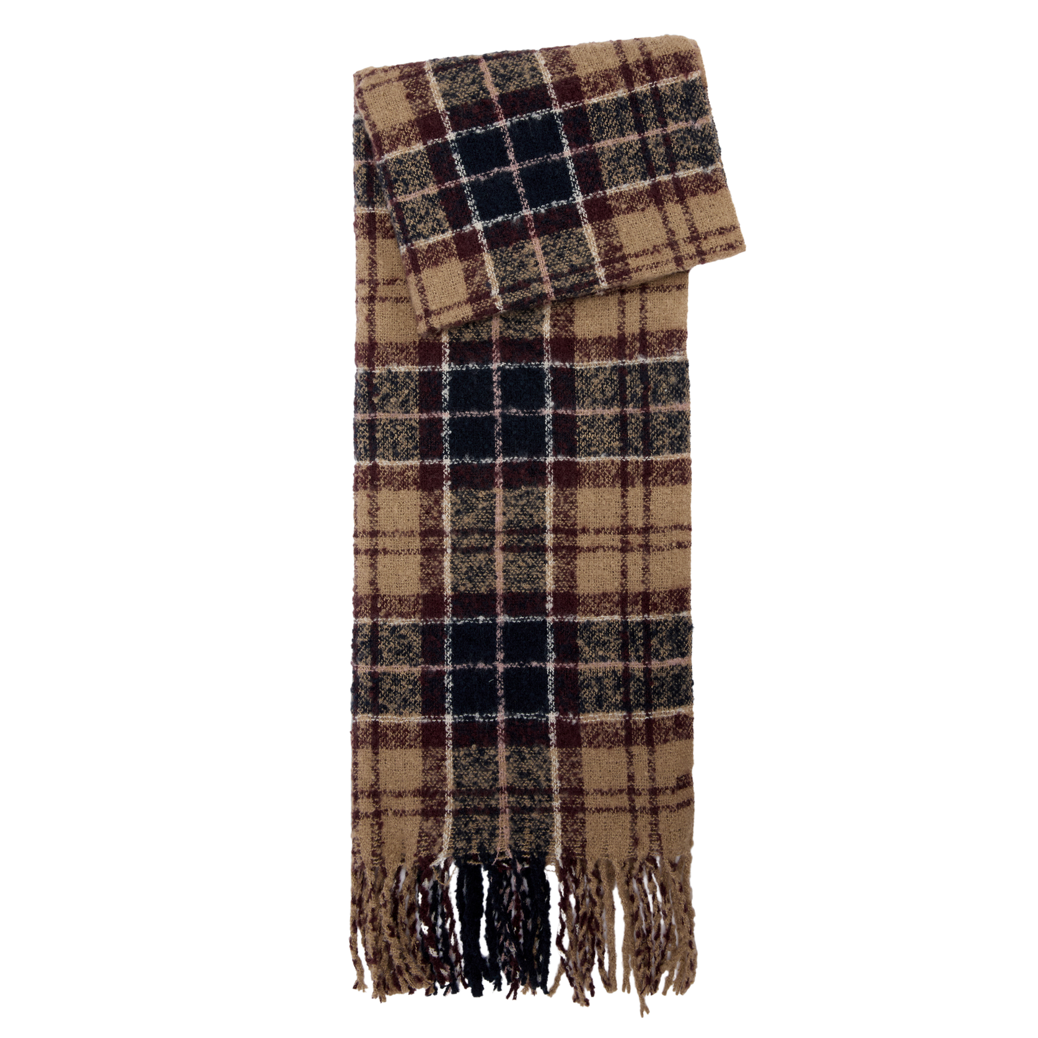 Womens Barbour Gardenia Tartan Saltburn Beanie & Scarf Gift Set