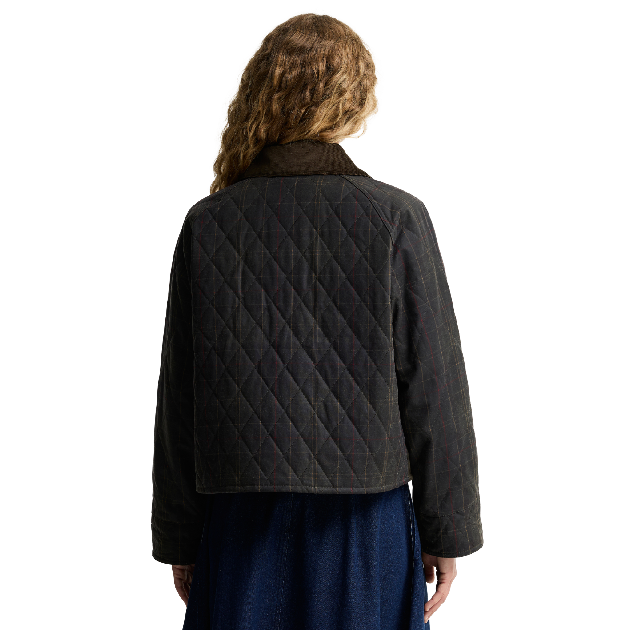 Womens Barbour Olive Tartan Reimagined Icons Quilt Spey Jacket