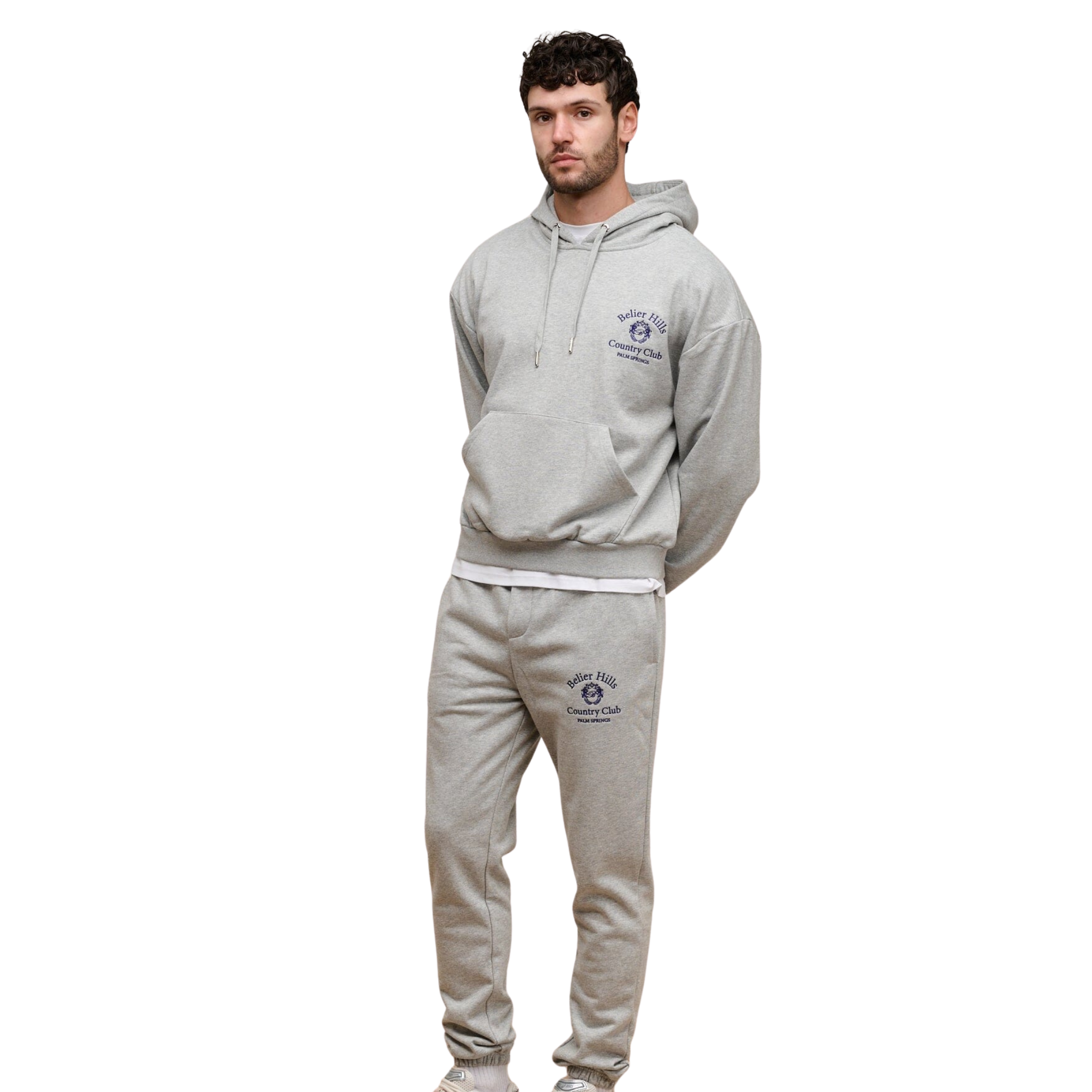 Mens Belier Grey Marl Club Motif Joggers