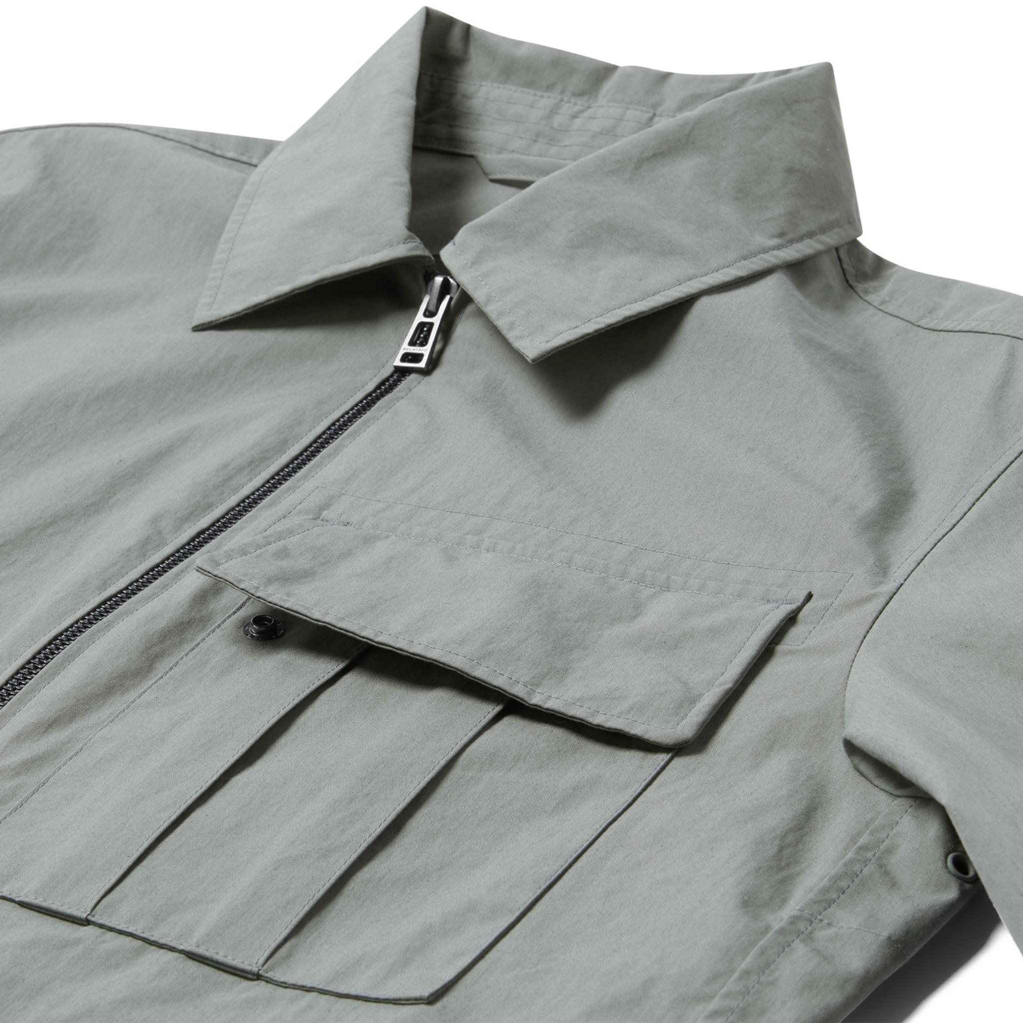 Mens Belstaff Atlantic Grey Cargo Overshirt
