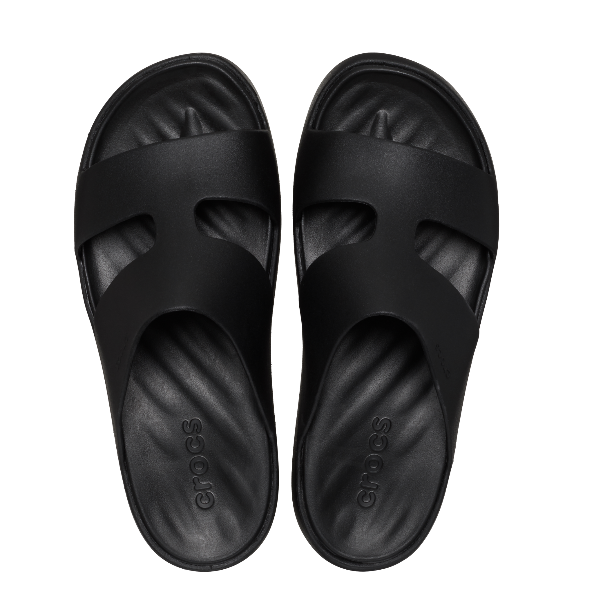 Womens Crocs Black Getaway Platform H-Strap Sandals