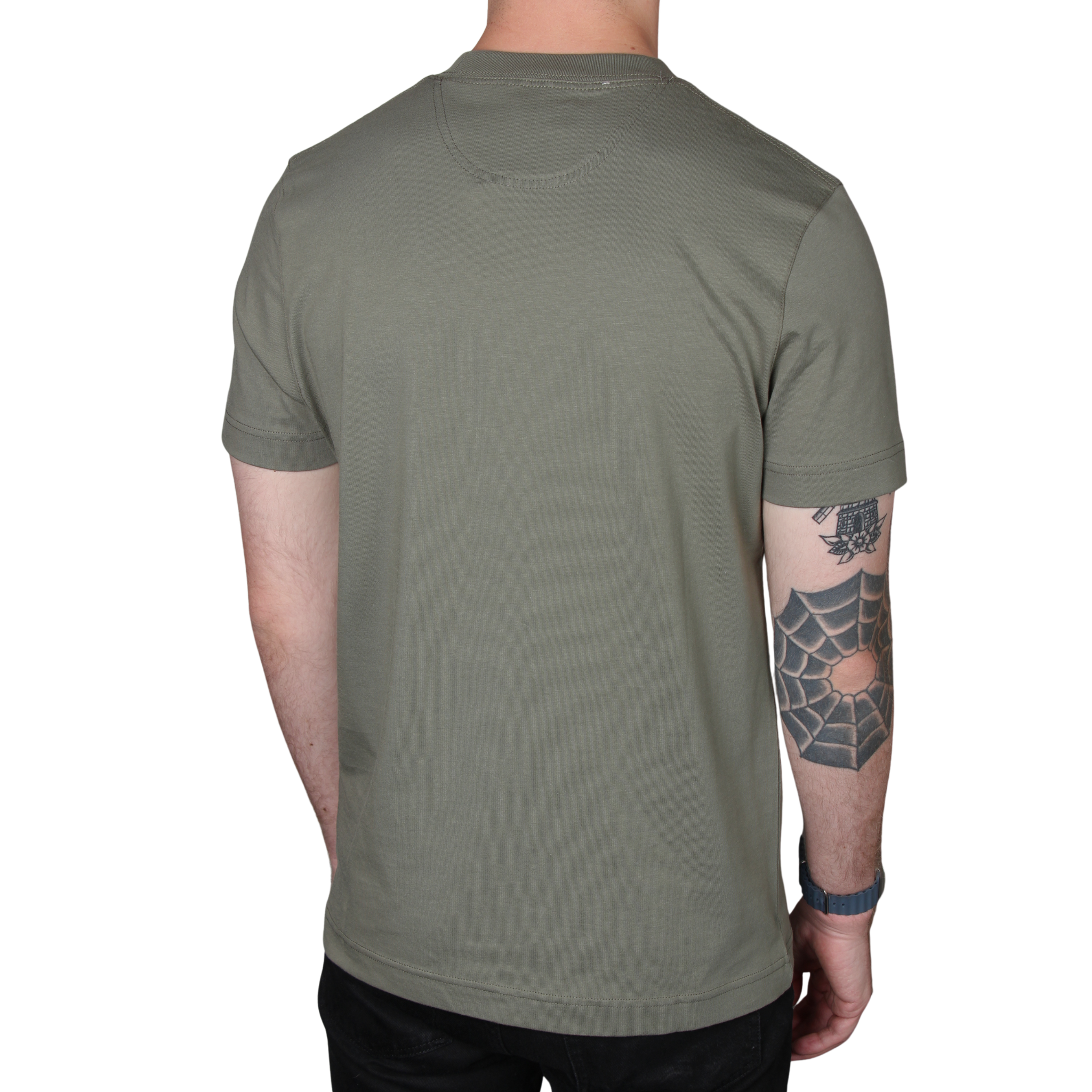 Mens Remus Uomo Khaki Regular Fit Organic Cotton S/s T Shirt