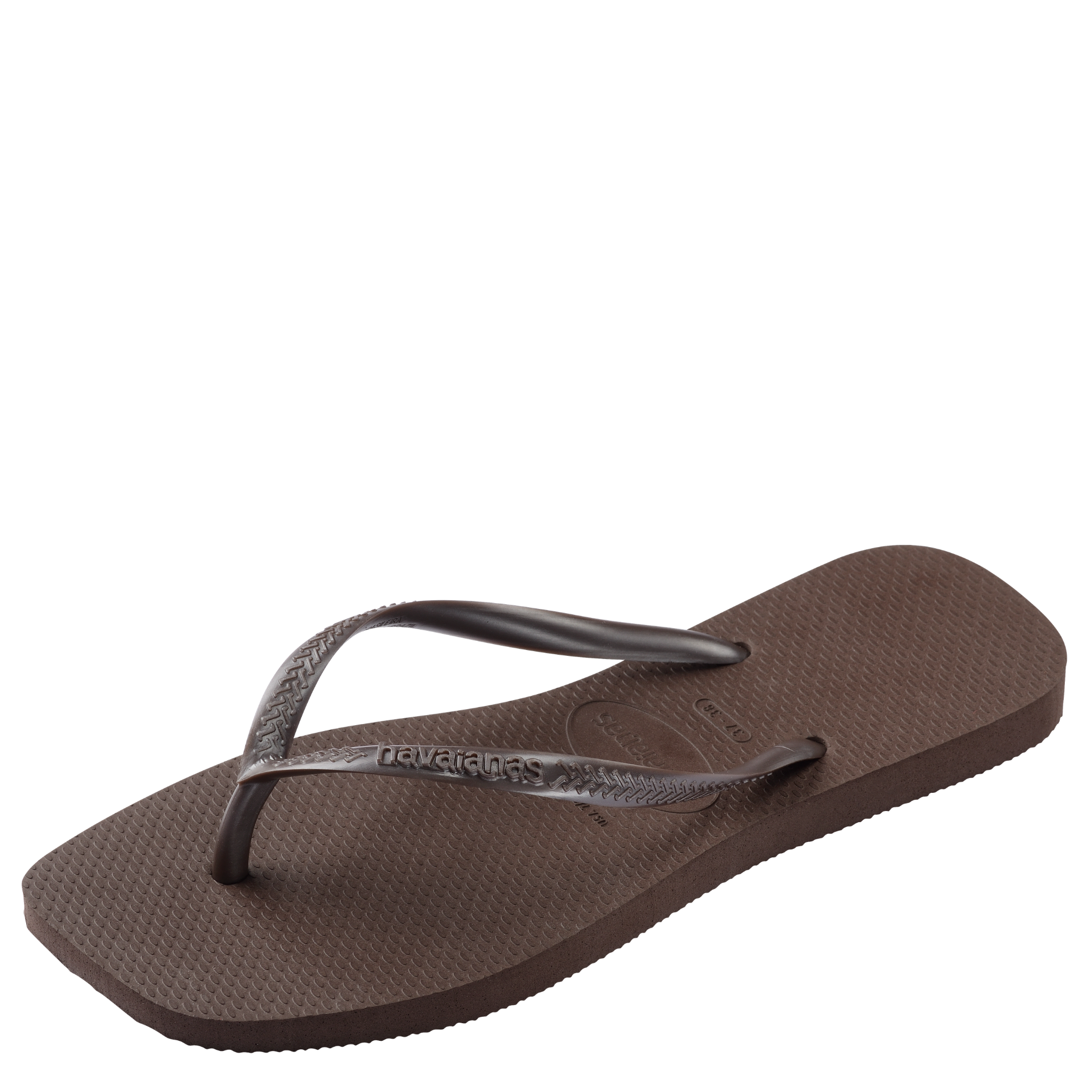 Womens Havaianas Dark Brown Slim Square Flip Flops