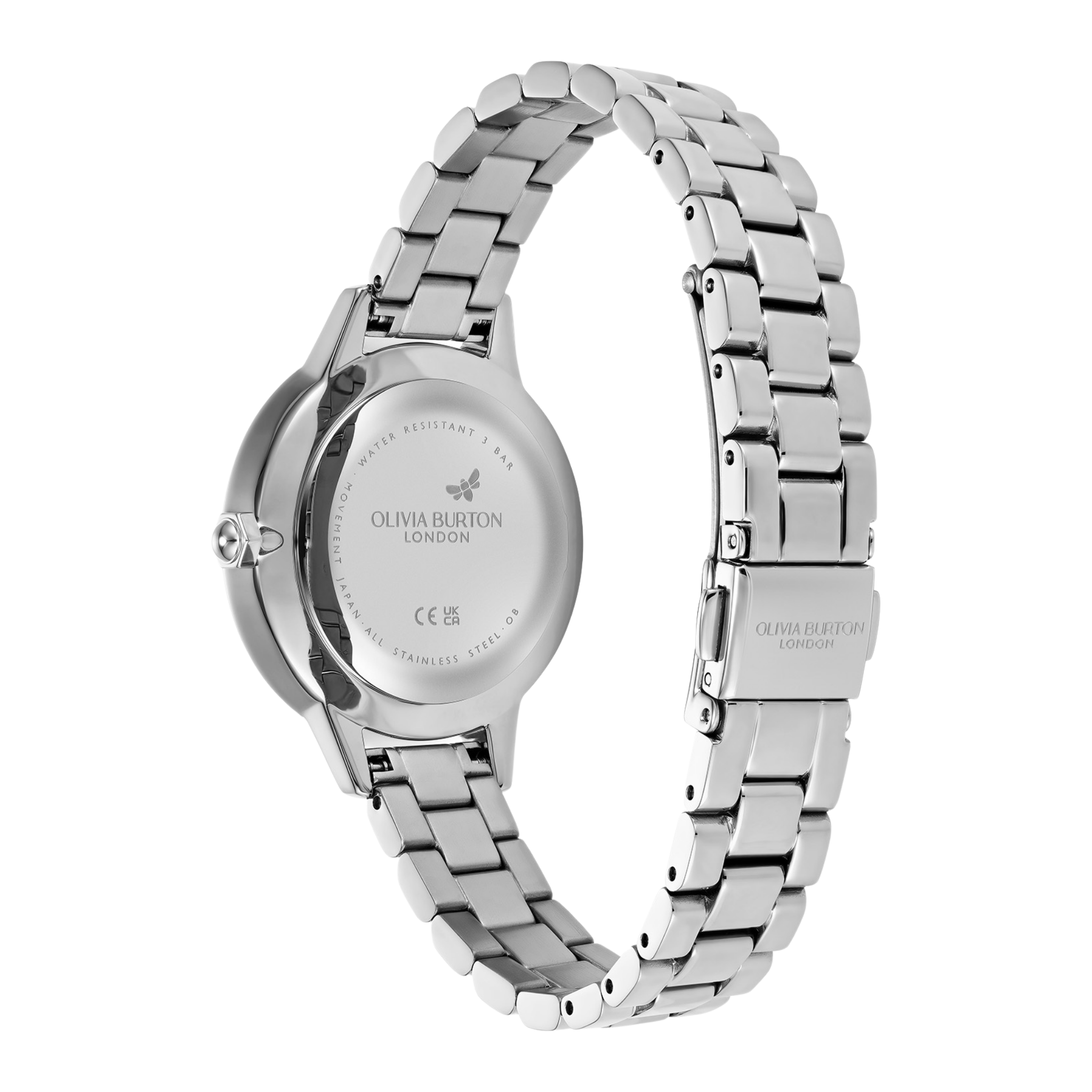 Womens Olivia Burton Silver/Pearlized Dial Captivate Bracelet Watch