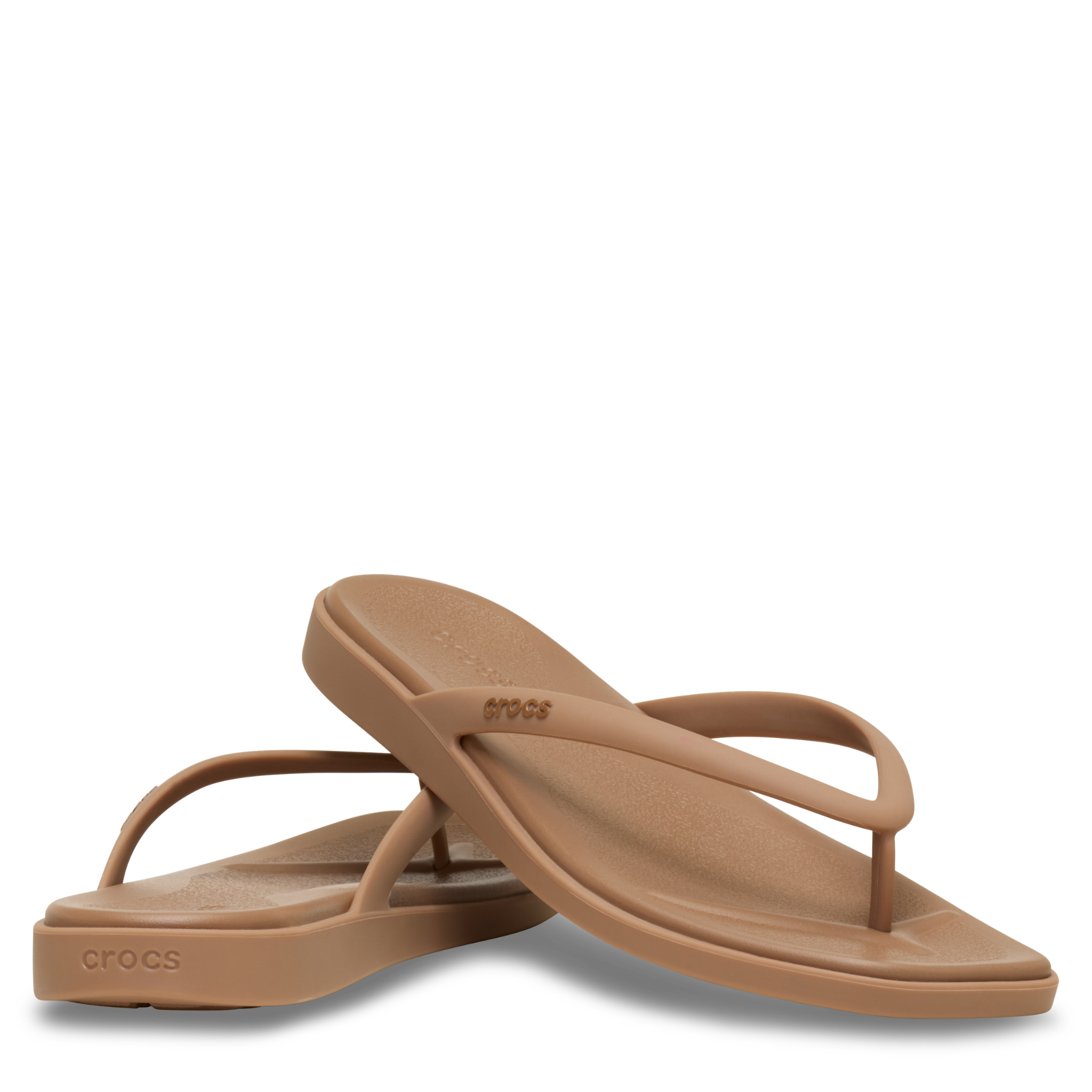 Womens Crocs Milk Chocolate Miami Flip Flops