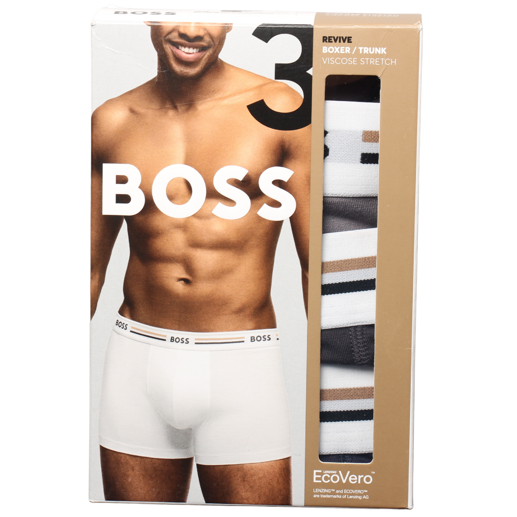 Mens BOSS Open Misc Revive 3PK Trunks