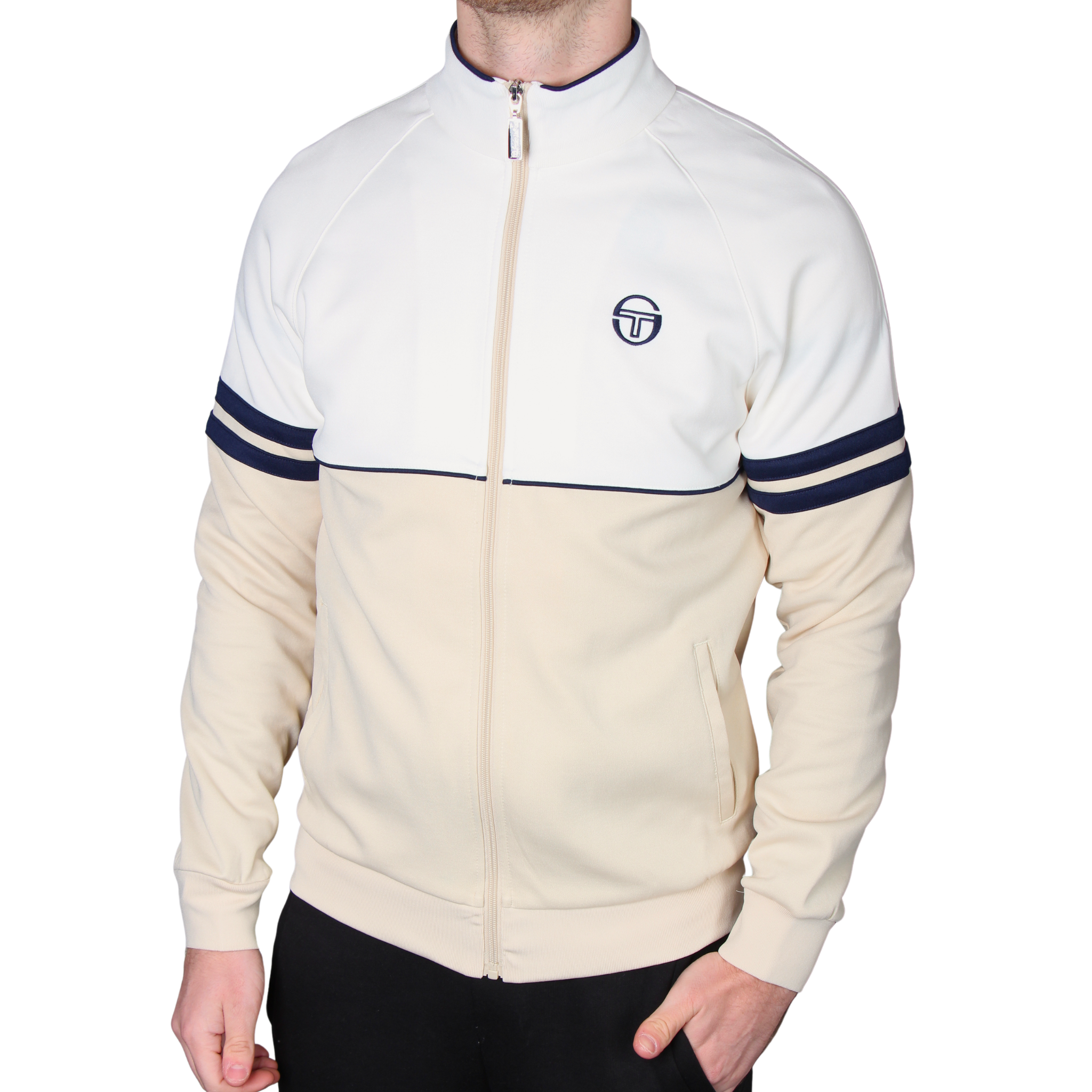 Mens Sergio Tacchini Gardenia/Sandshell/Maritime Blue Orion Track Jacket