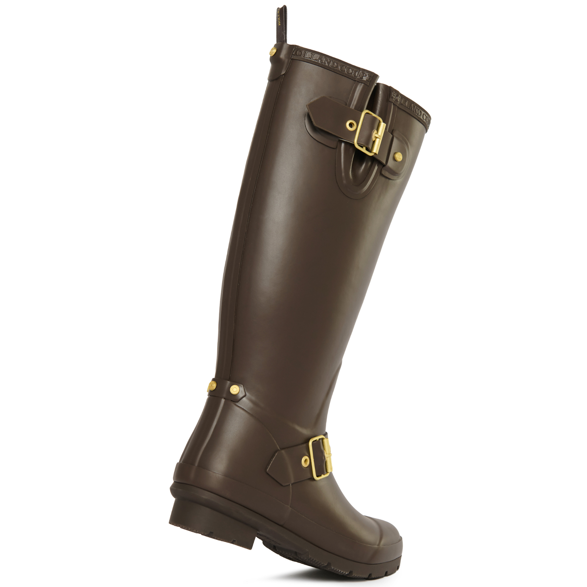 Womens Holland Cooper Chocolate Gold Sherpa Lined Regency Wellies