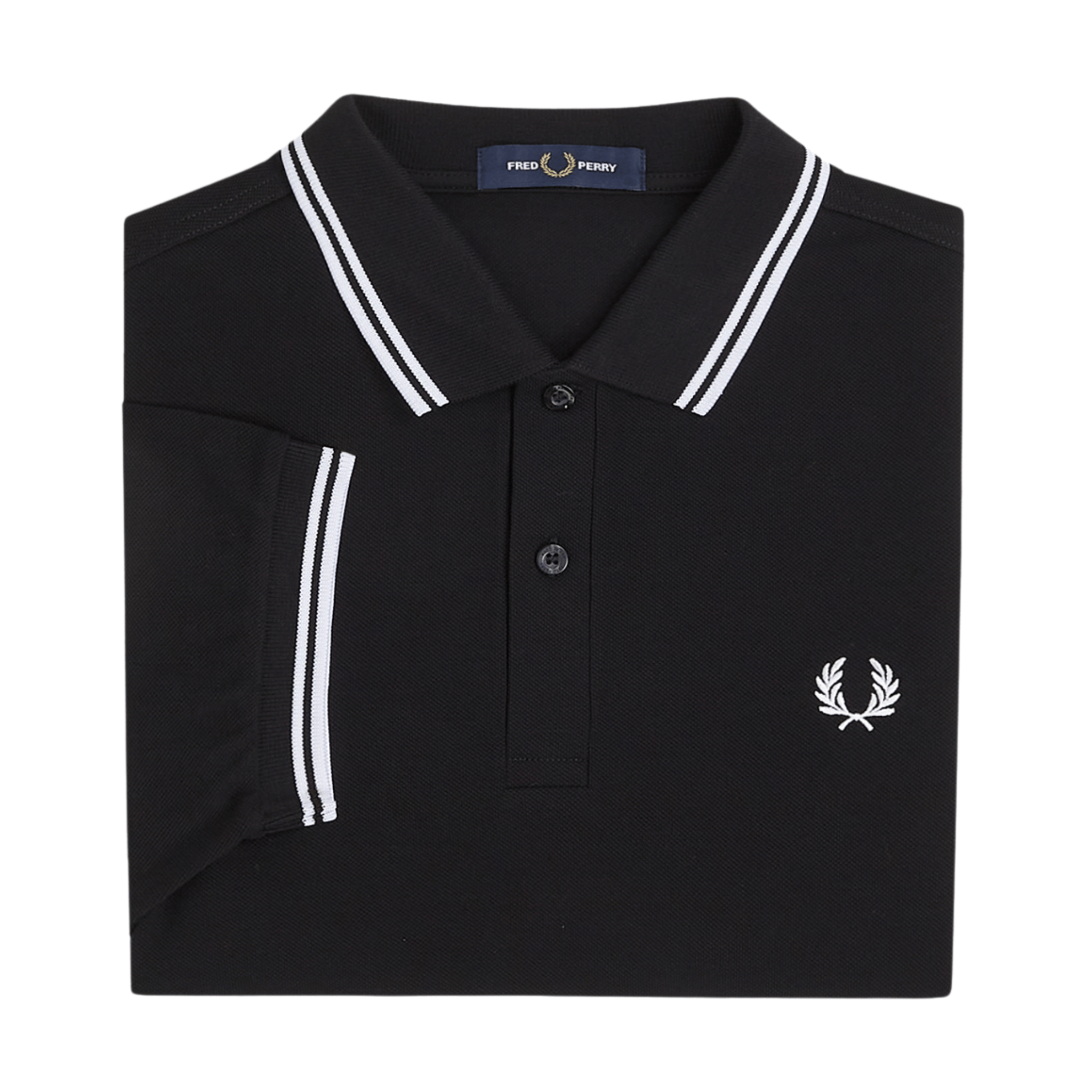 Mens Fred Perry Black Twin Tipped S/s Polo Shirt
