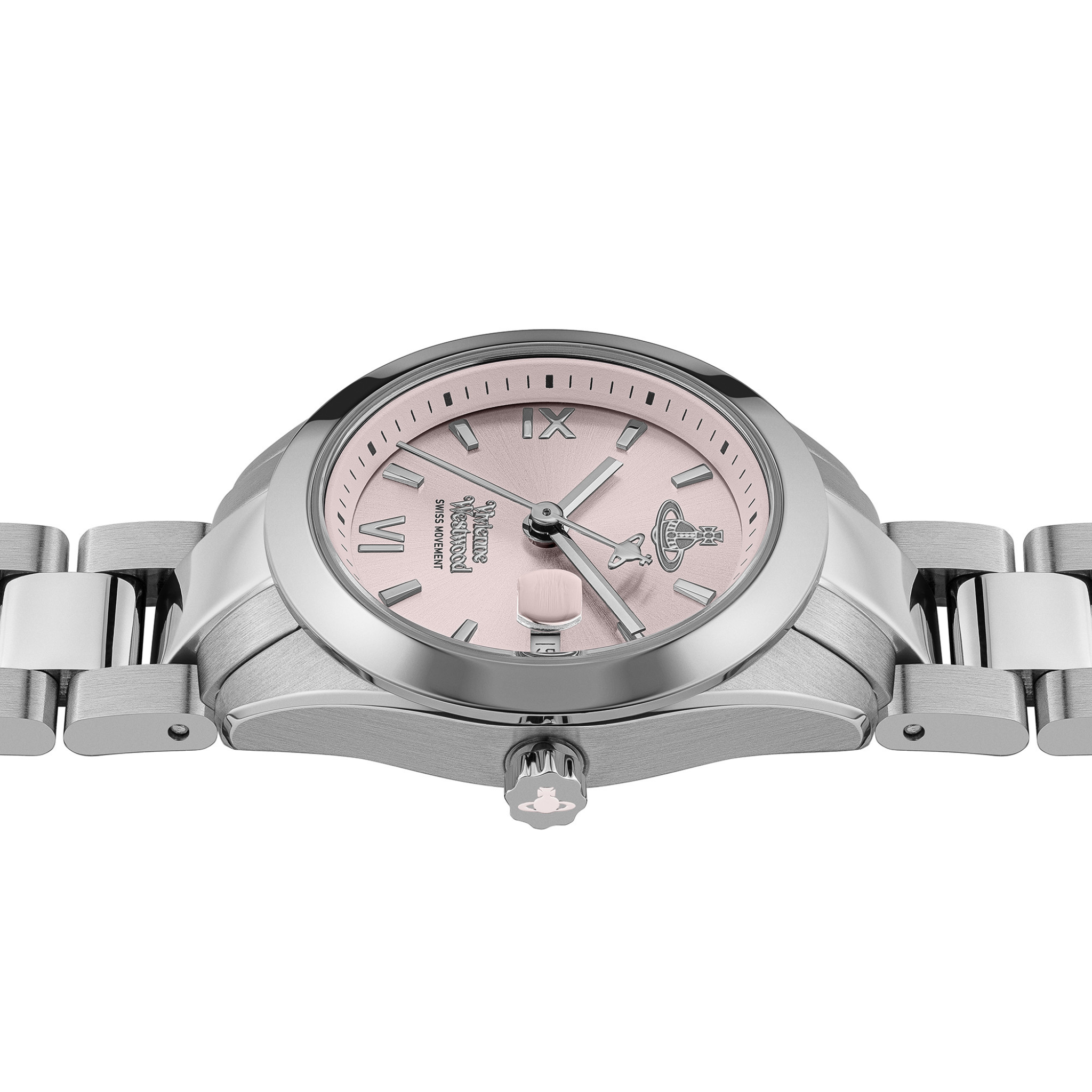 Womens Vivienne Westwood Silver/Pink Fenchurch Bracelet Watch
