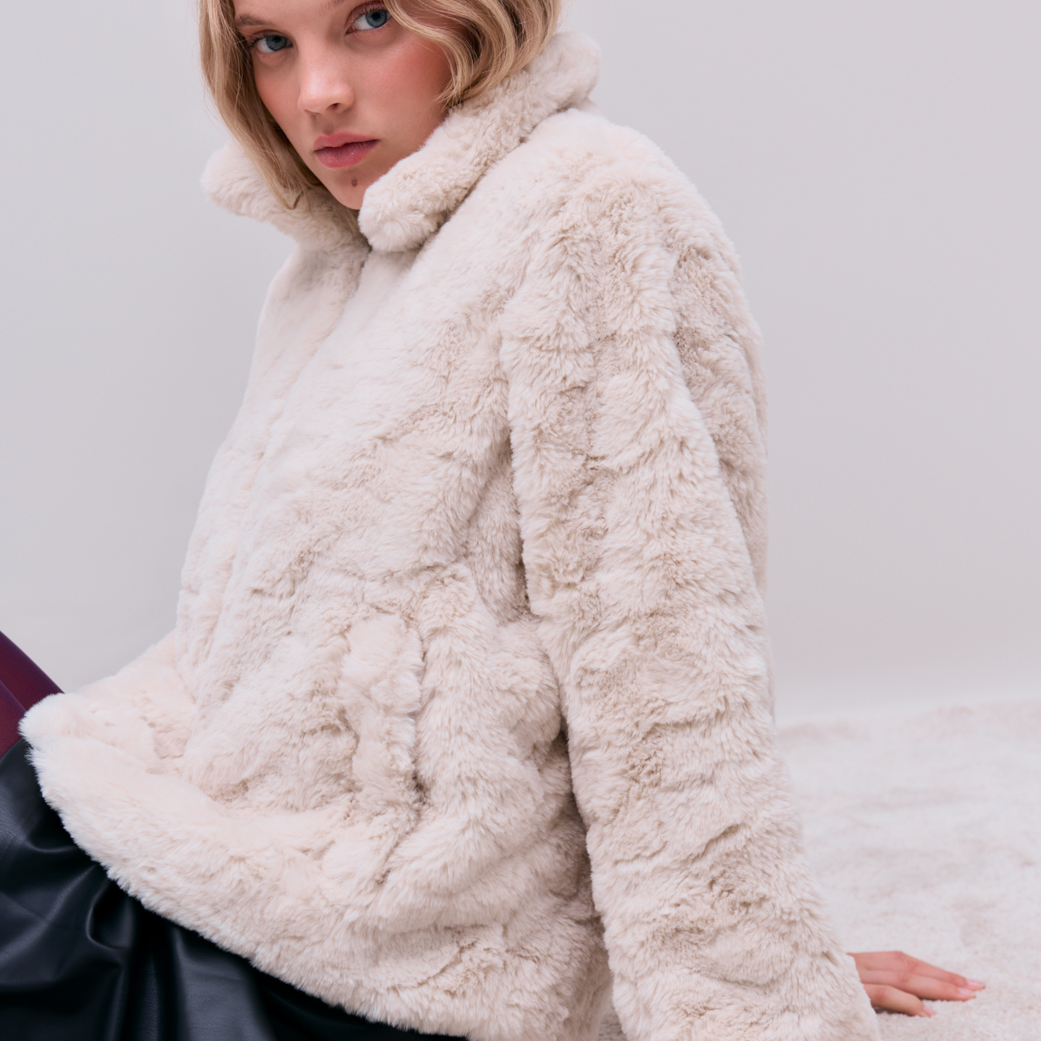 Womens Vila Birch Vidorte Faux Fur Jacket