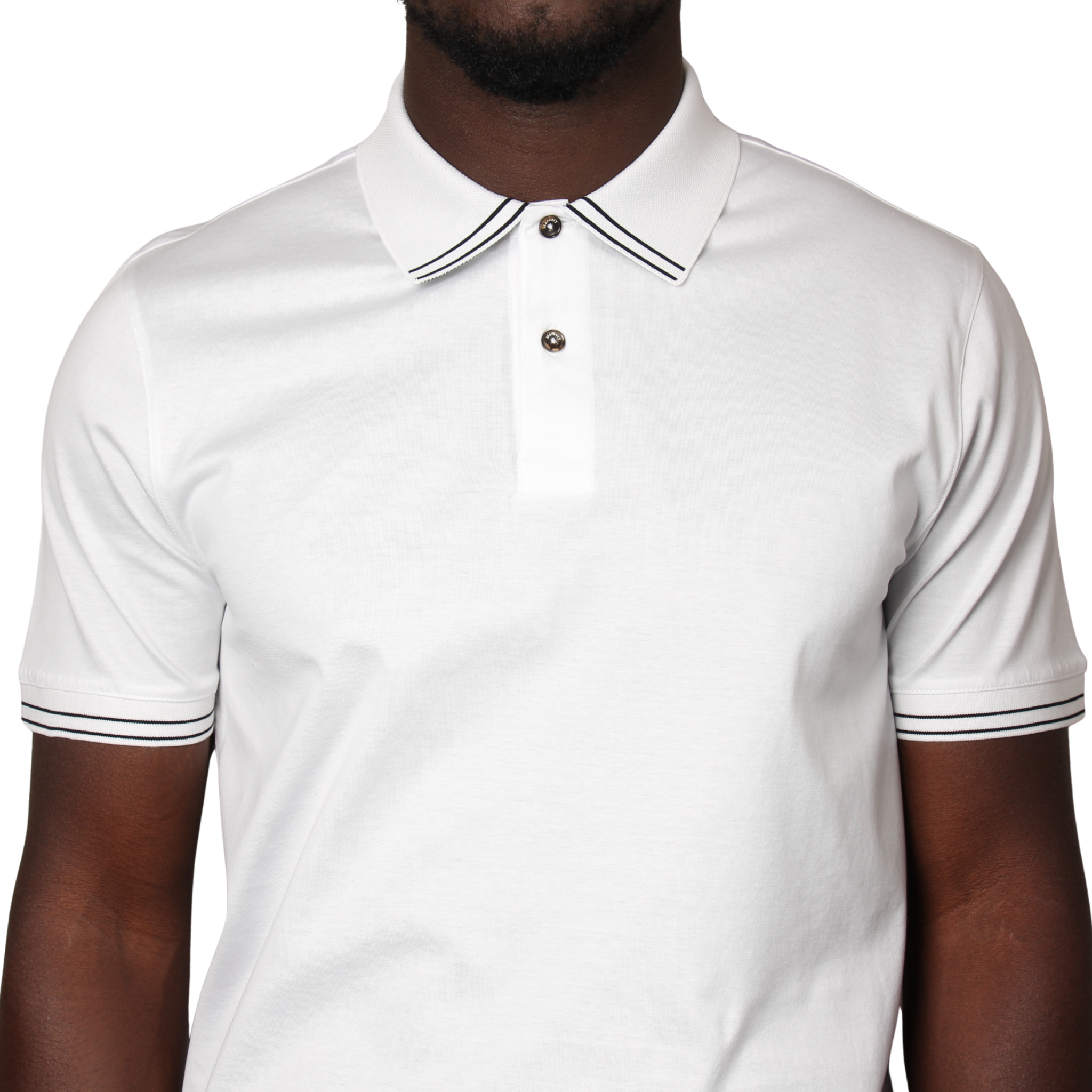 Mens Mercery Optic White Clare Tipped S/s Polo Shirt
