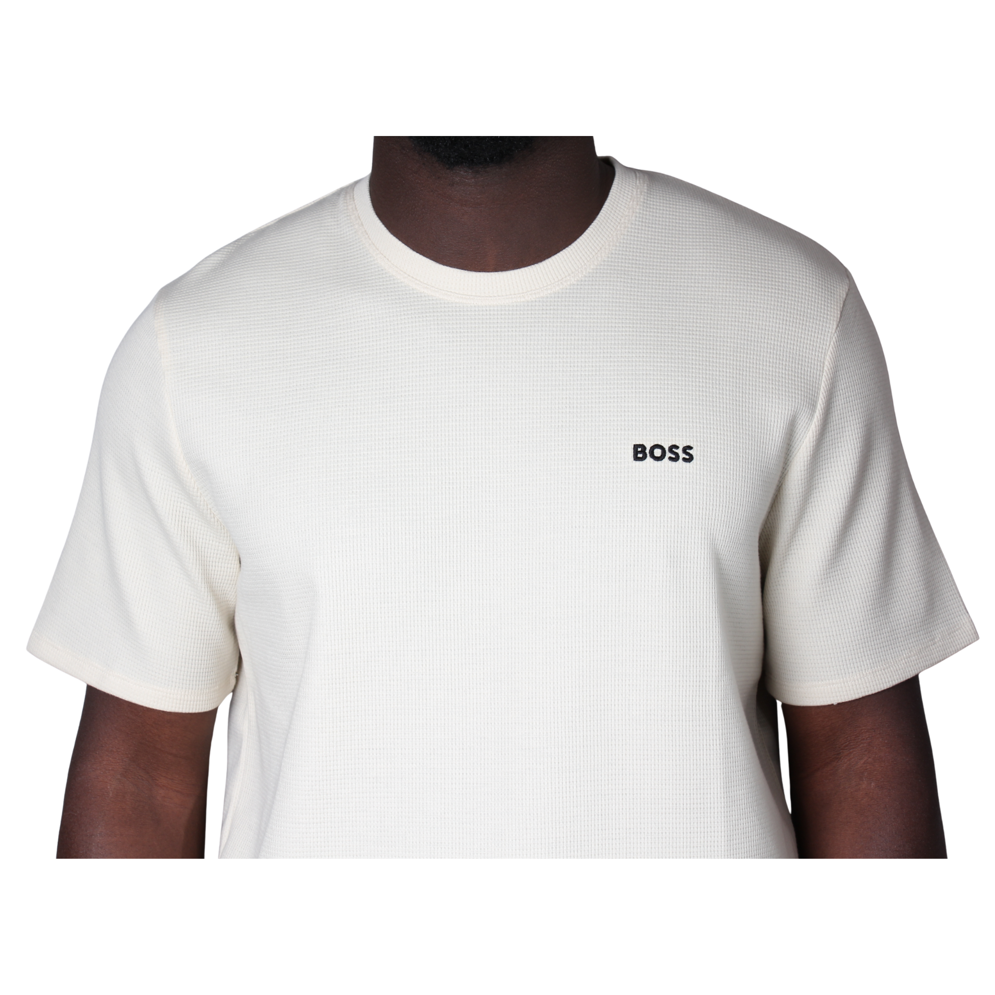 Mens BOSS Off White Waffle Lounge S/s T Shirt