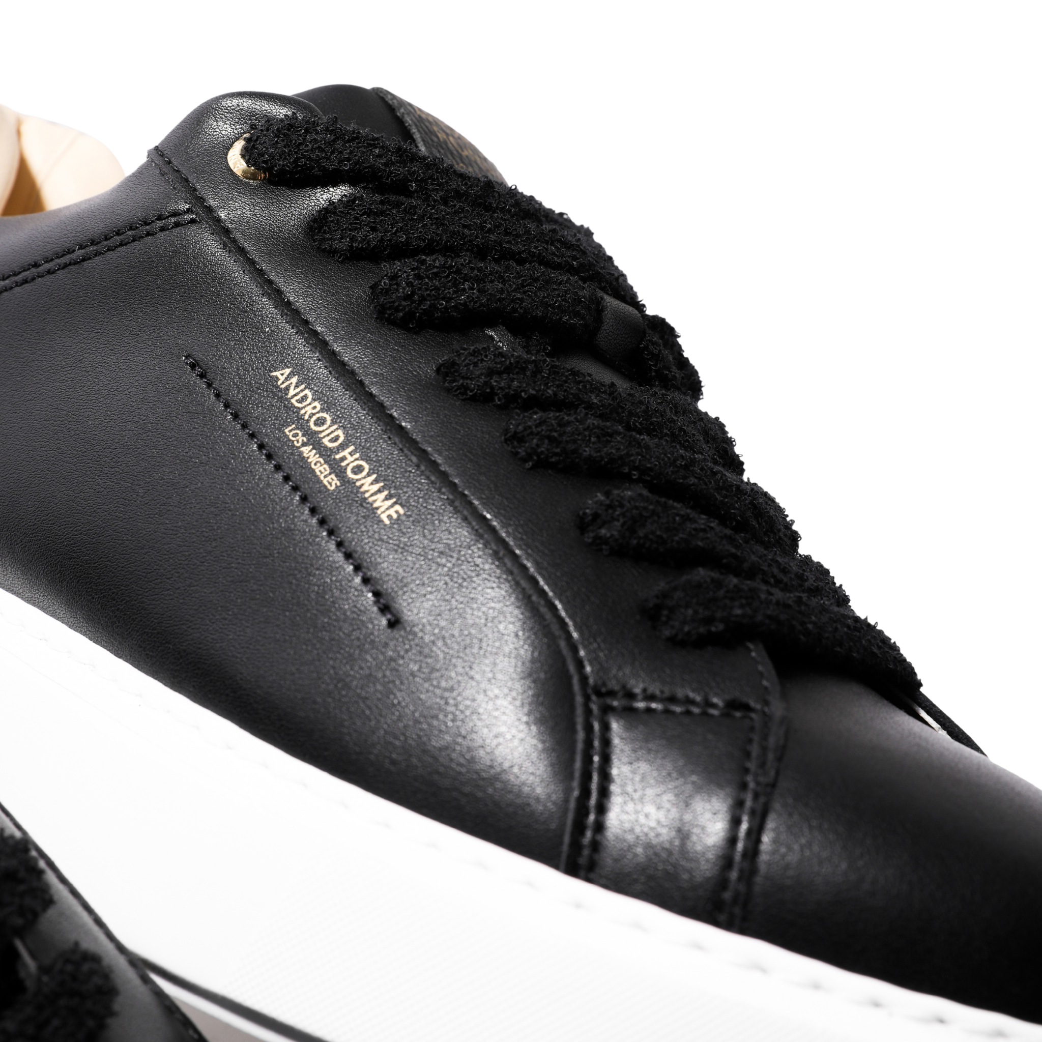 Mens Android Homme Black Oversized Zuma Leather Trainers