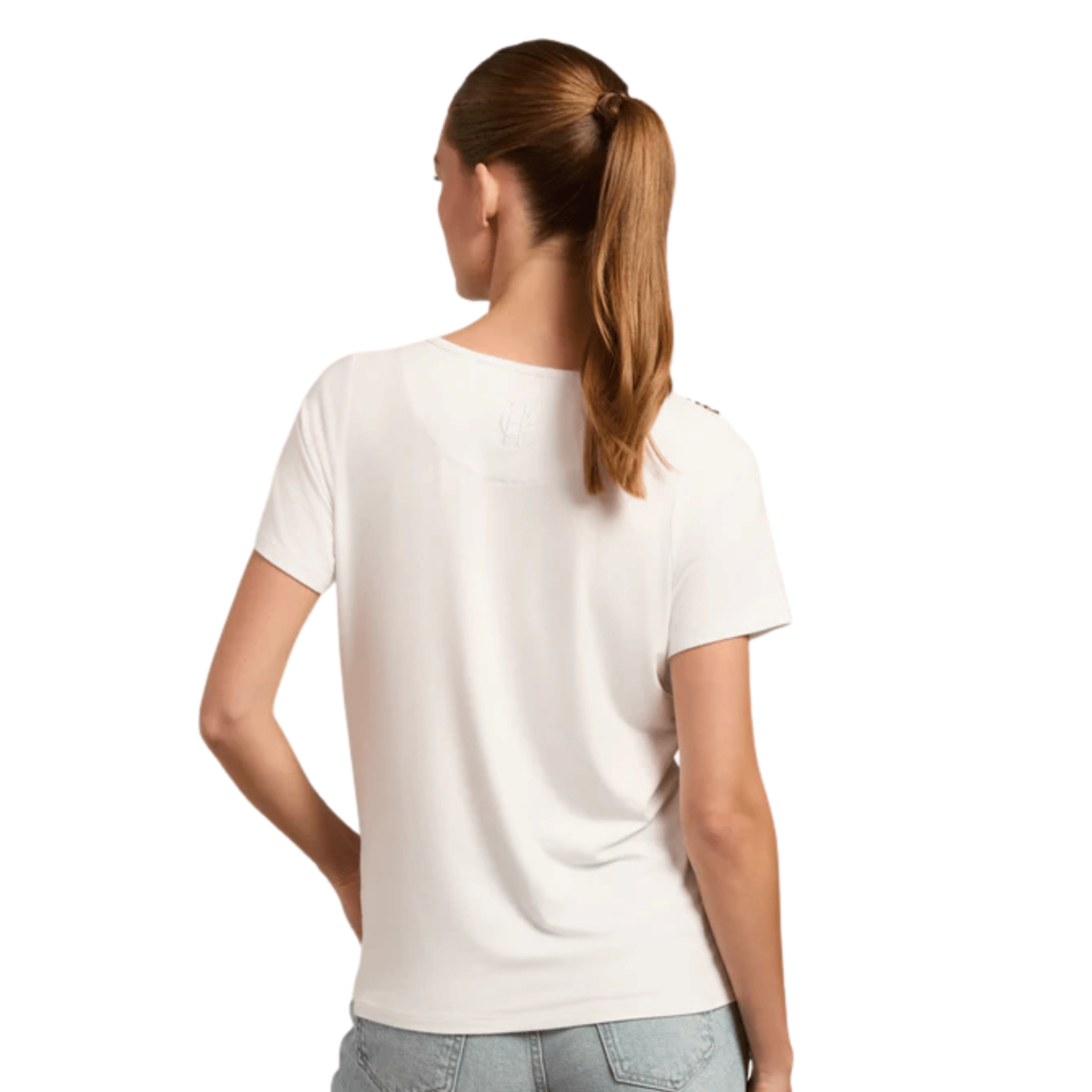 Womens Holland Cooper White Relax Fit V-Neck S/s T Shirt