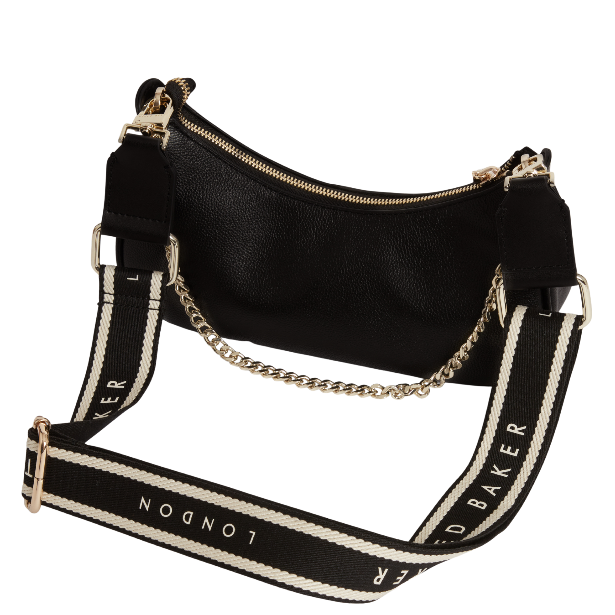 Womens Ted Baker Black Laarna Webbing Strap Small Shoulder Crossbody