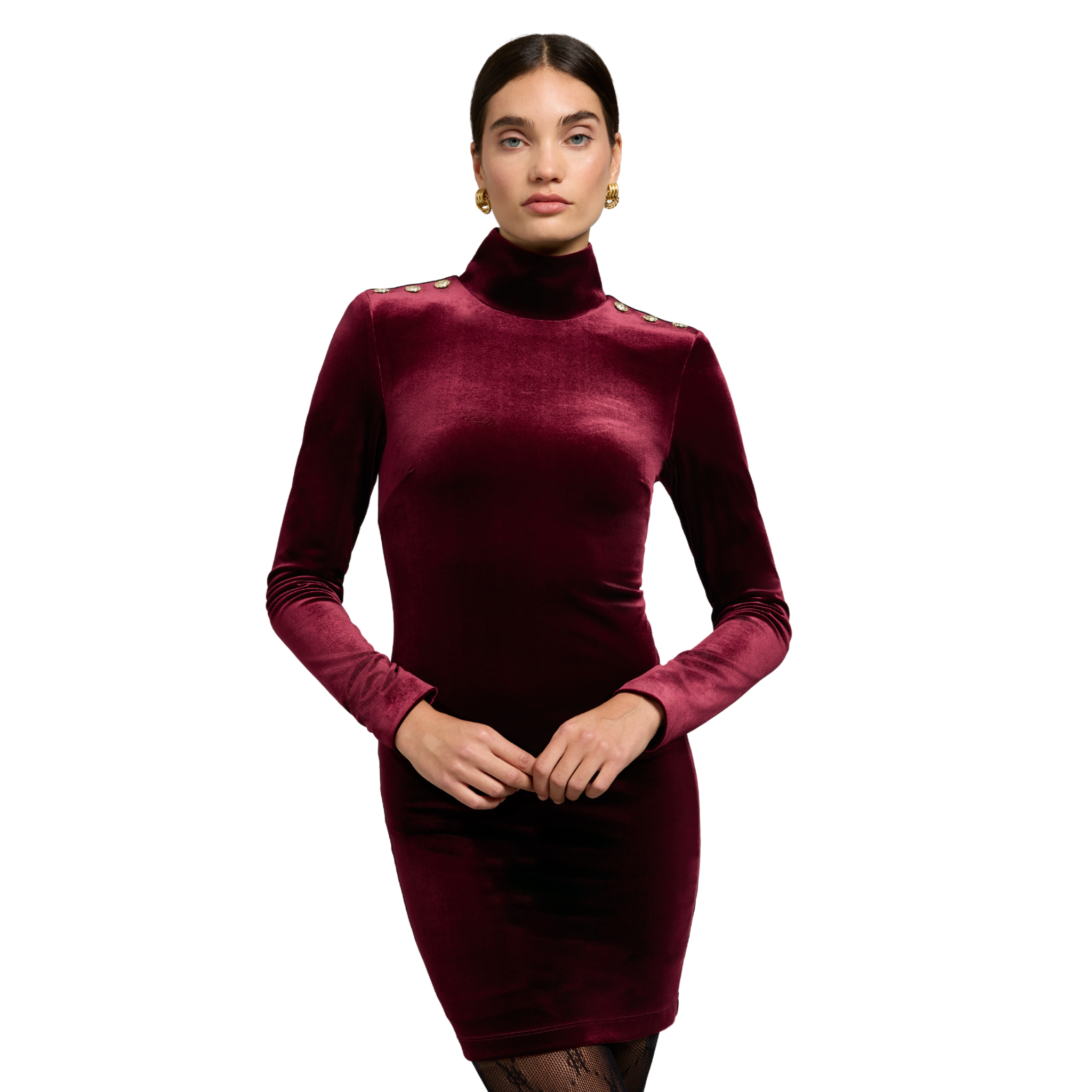 Womens Holland Cooper Burgundy Cara Velvet Mini Dress