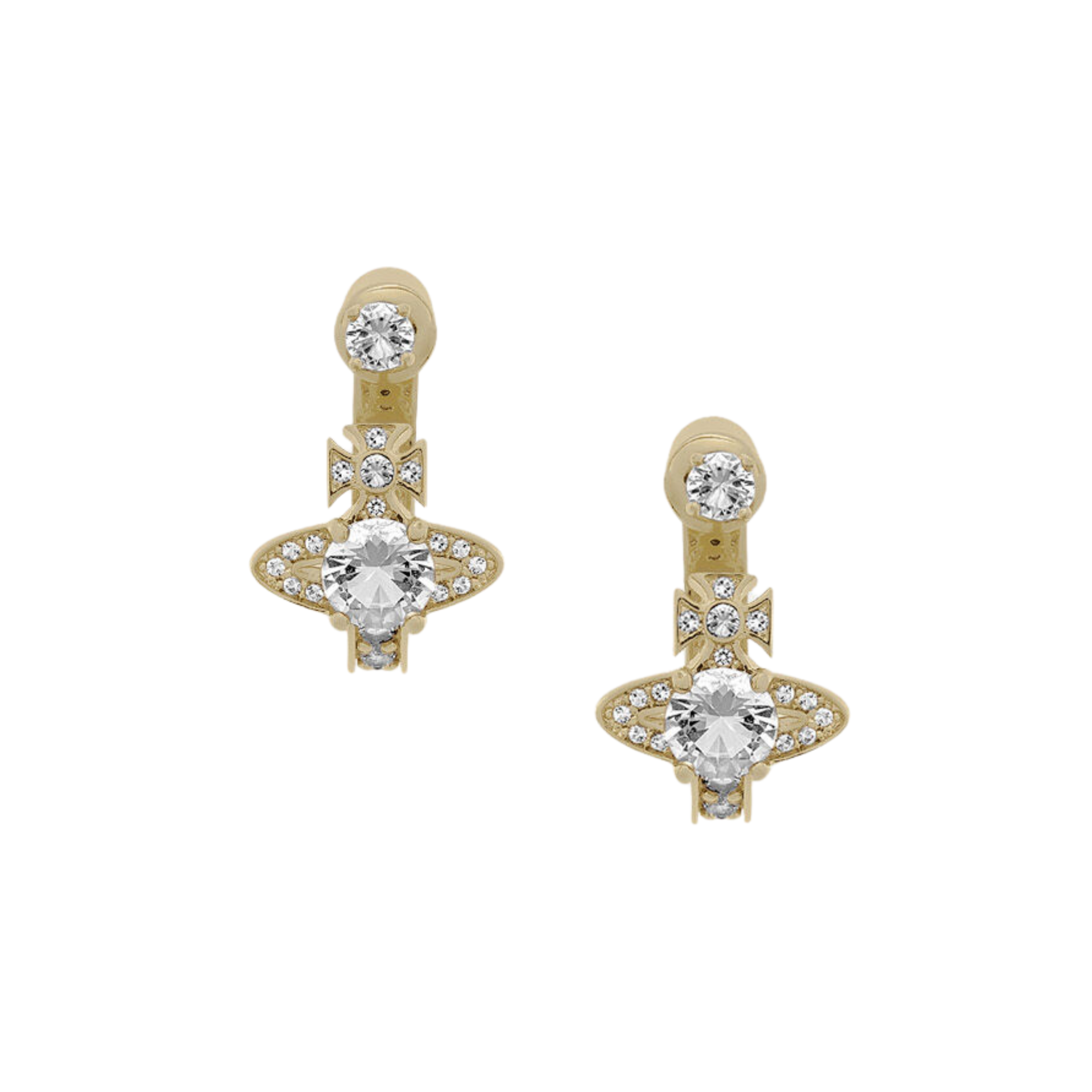 Vivienne Westwood Gold/White CZ Maitena Earrings | Hurleys
