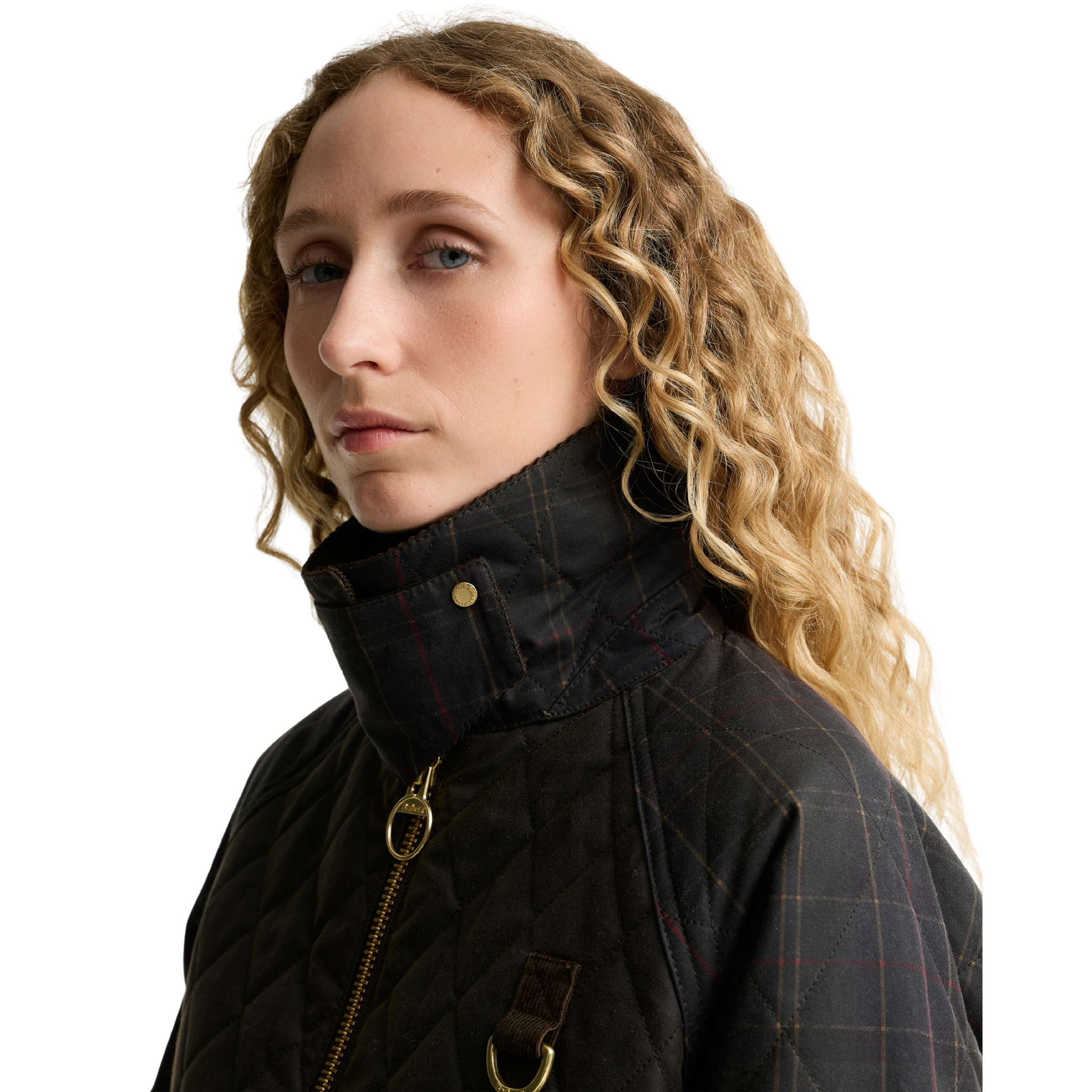 Womens Barbour Olive Tartan Reimagined Icons Quilt Spey Jacket