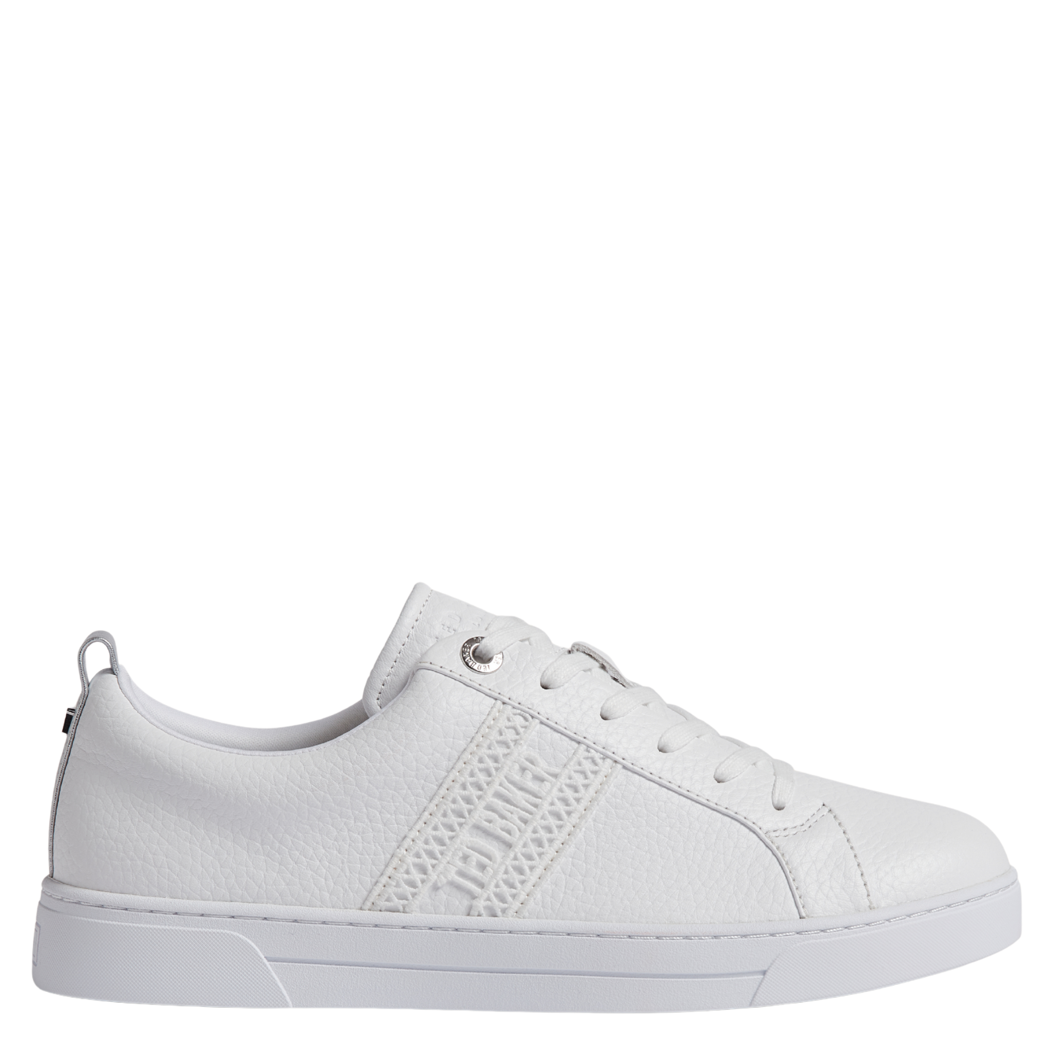 Womens Ted Baker White Soffies Branded Tape Detail Trainers
