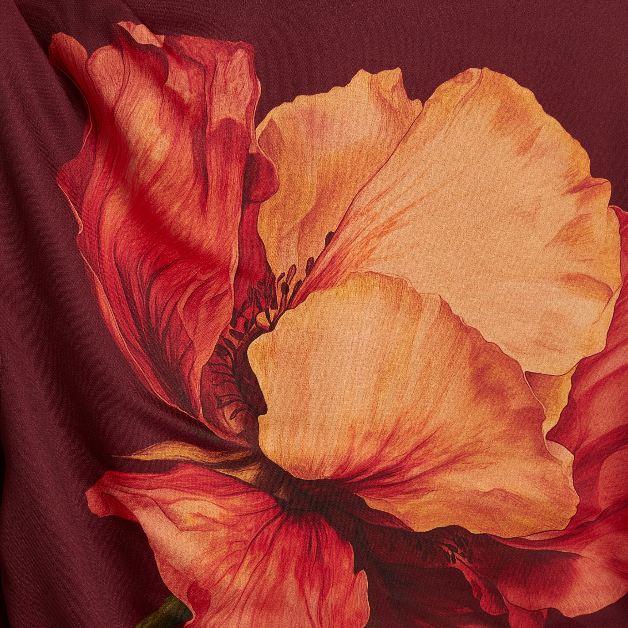 Womens Ted Baker Oxblood Niforia Floral Print High Neck Sweater