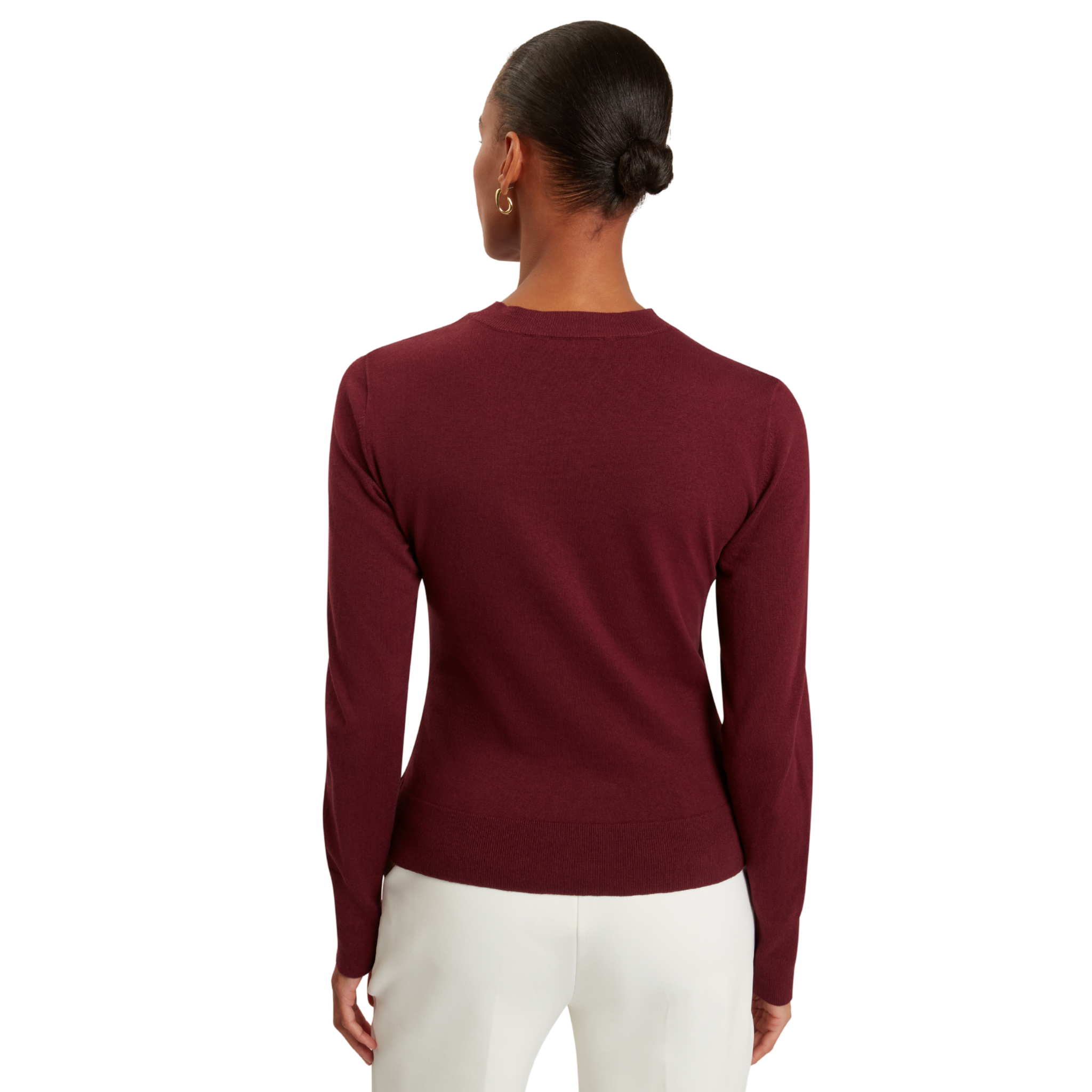 Womens Ted Baker Oxblood Niforia Floral Print High Neck Sweater