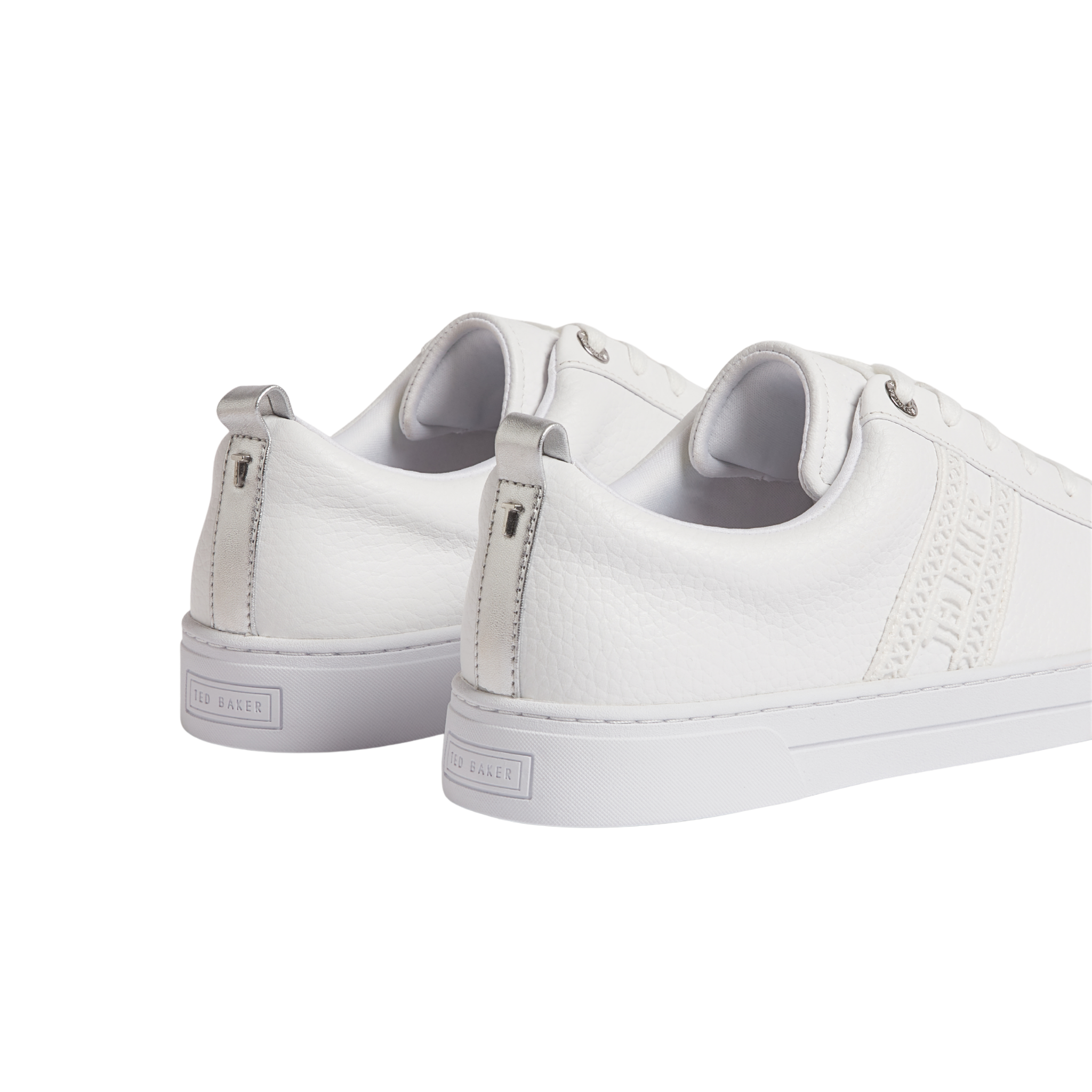 Womens Ted Baker White Soffies Branded Tape Detail Trainers