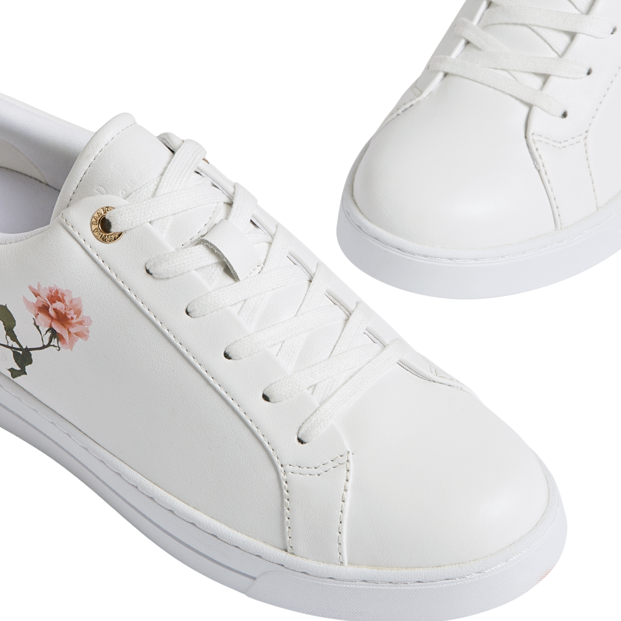 Womens Ted Baker White Theras Printed Trainers